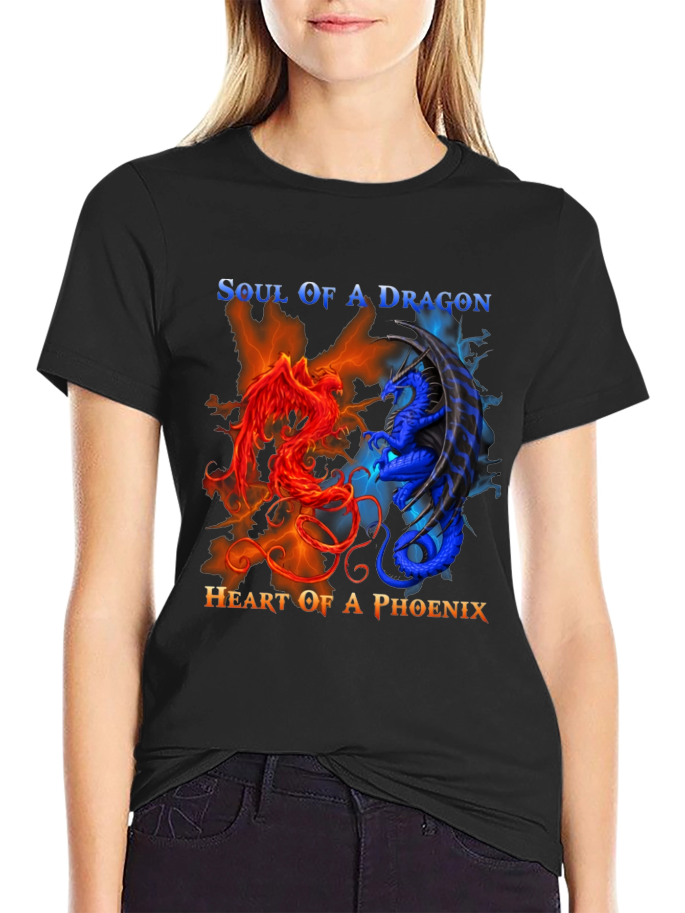 Soul of Dragon Heart of Phoenix Graphic Tee