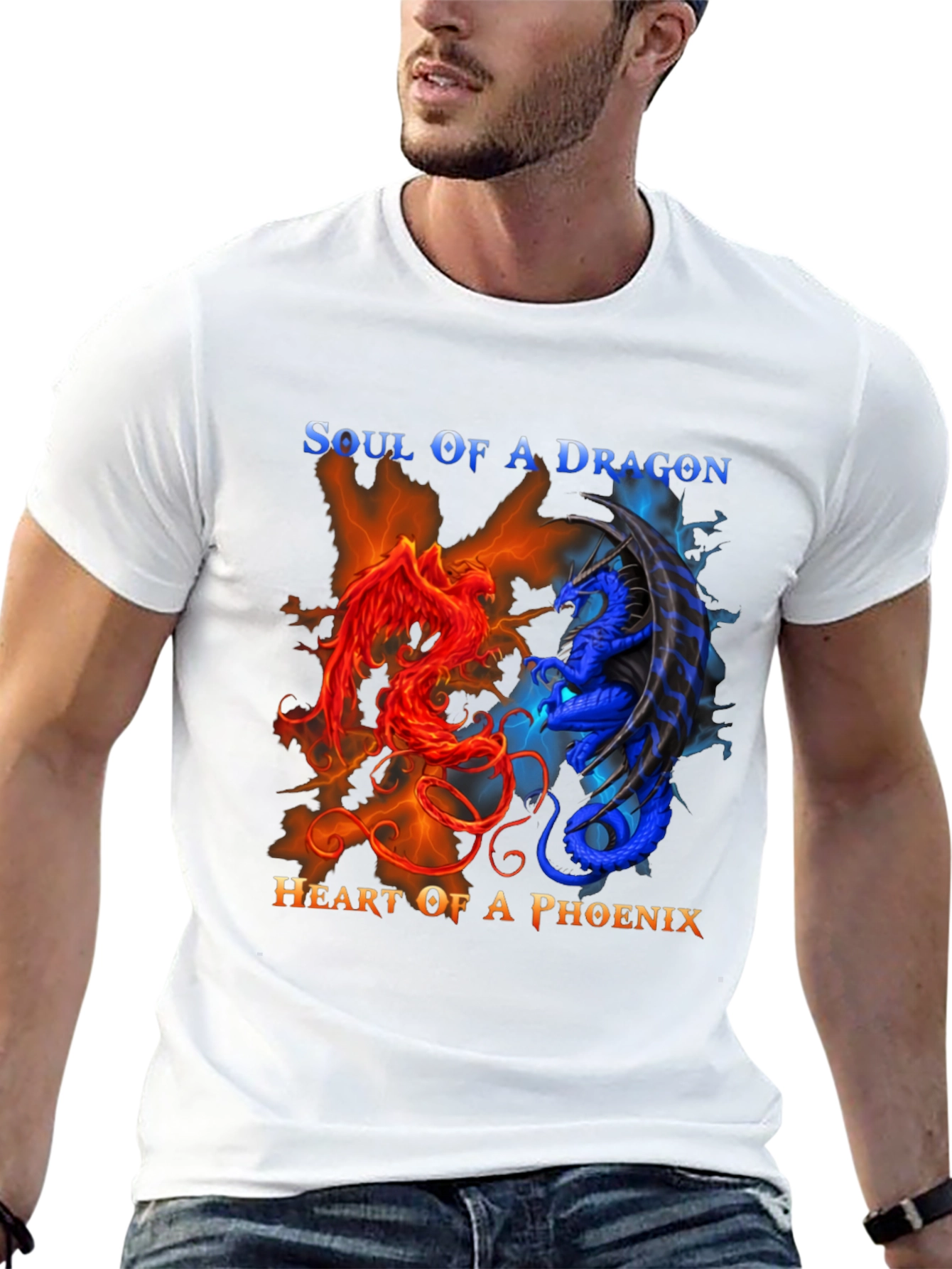 Soul of Dragon Heart of Phoenix Graphic Tee