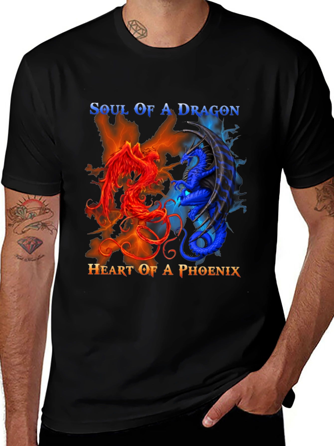 Soul of Dragon Heart of Phoenix Graphic Tee