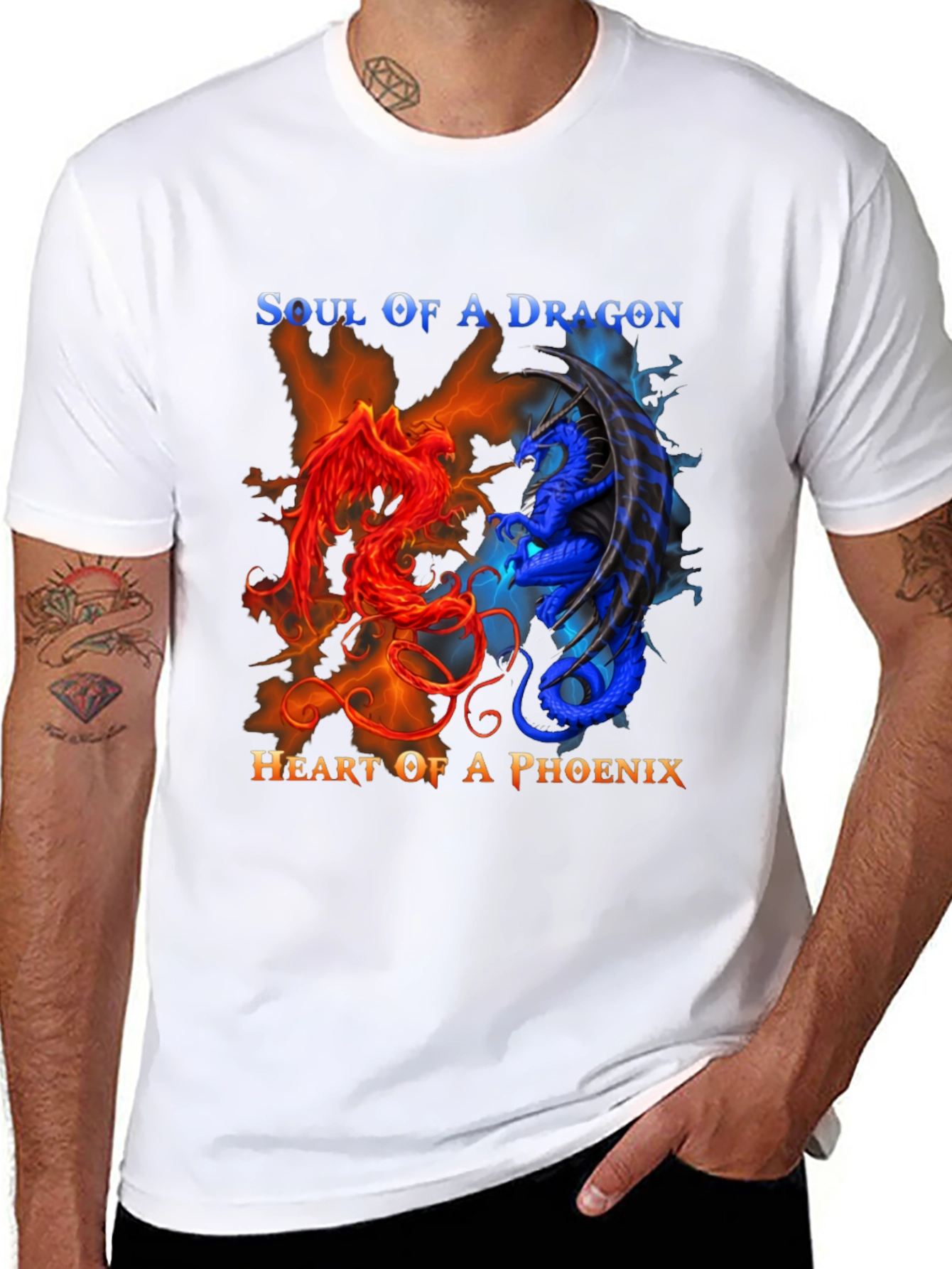 Soul of Dragon Heart of Phoenix Graphic Tee
