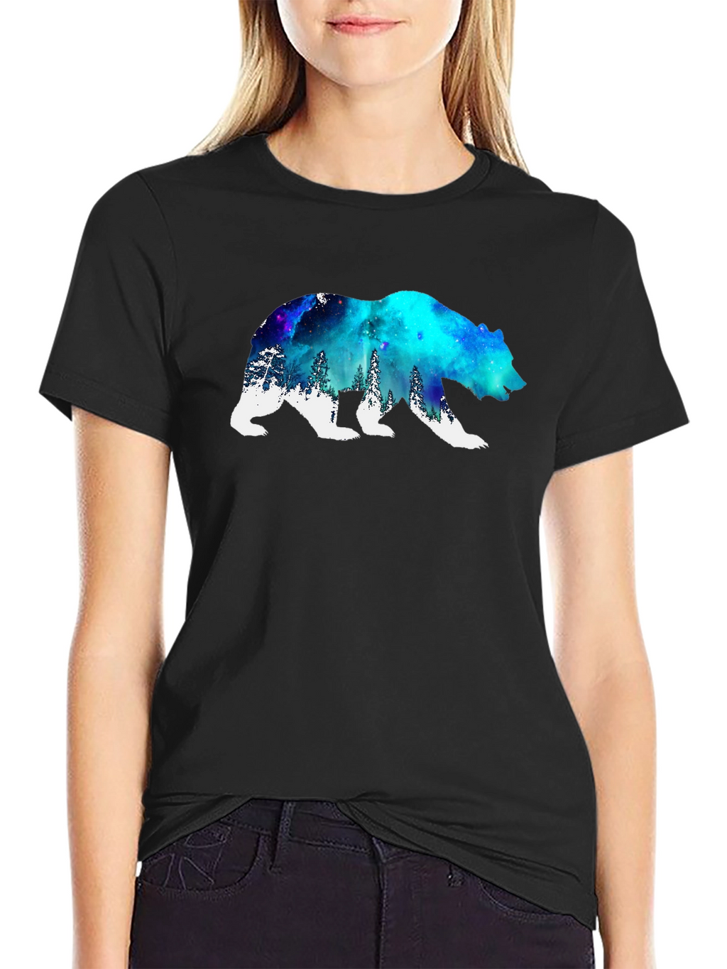 Galaxy Bear Graphic Tee - Black