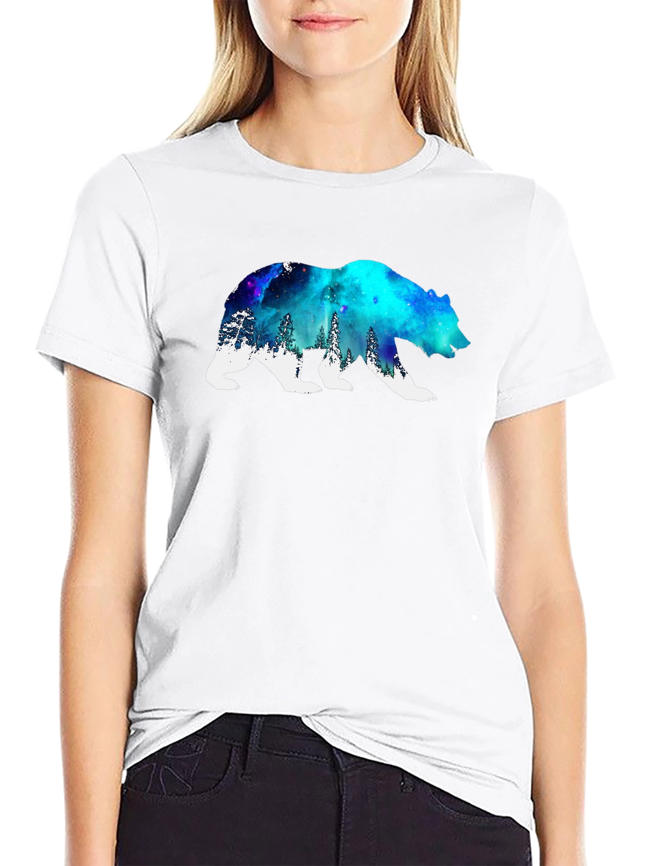 Galaxy Bear Graphic Tee - Black