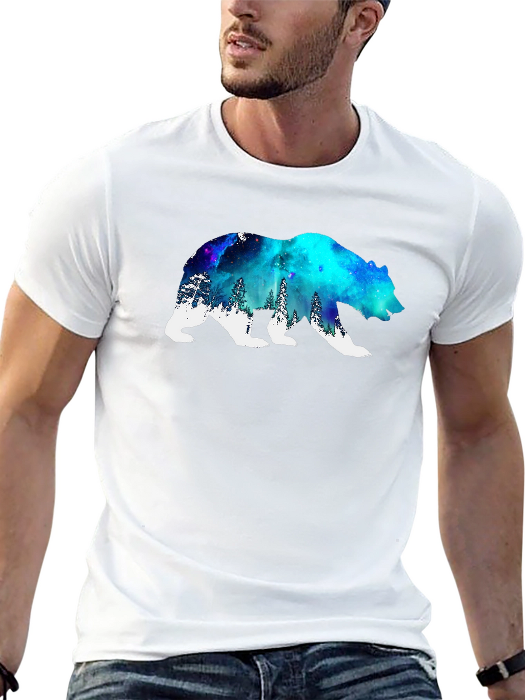 Galaxy Bear Graphic Tee - Black