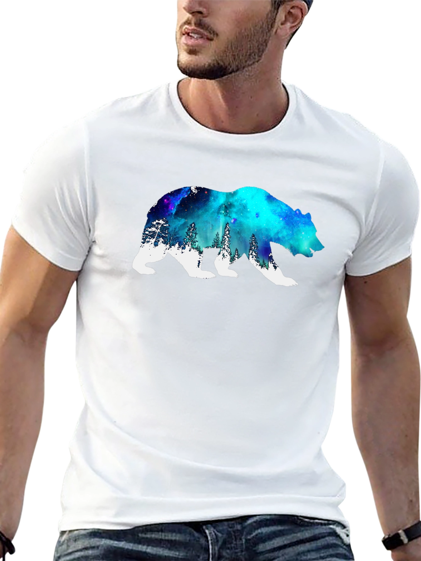 Galaxy Bear Graphic Tee - Black