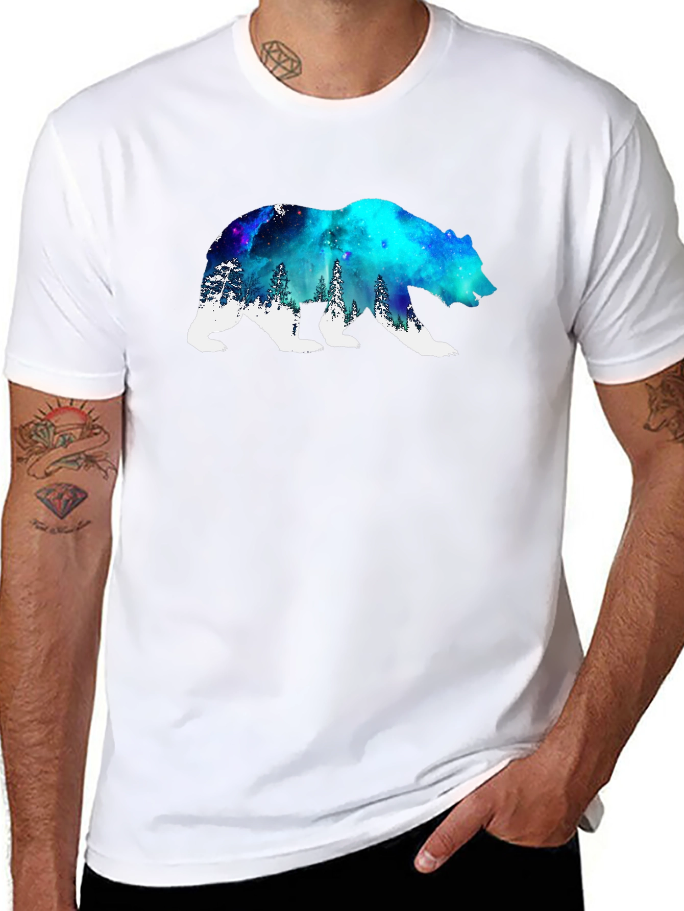 Galaxy Bear Graphic Tee - Black