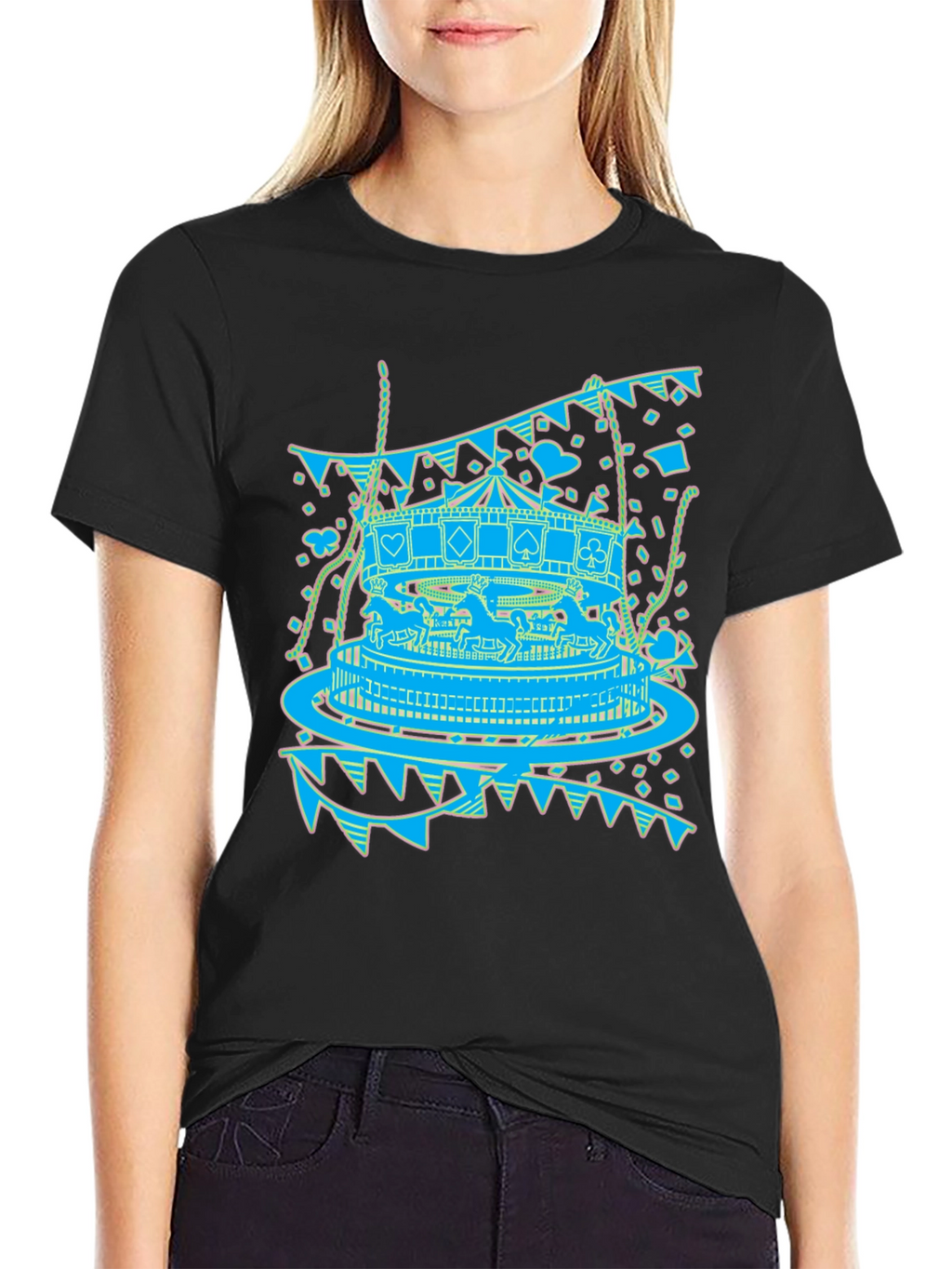 Carousel Print Graphic Tee