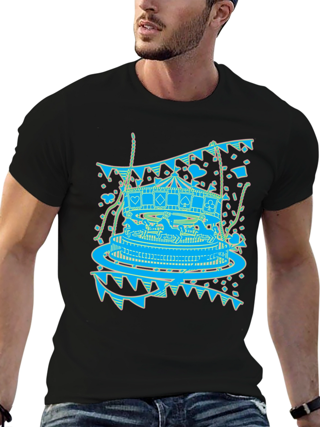 Carousel Print Graphic Tee