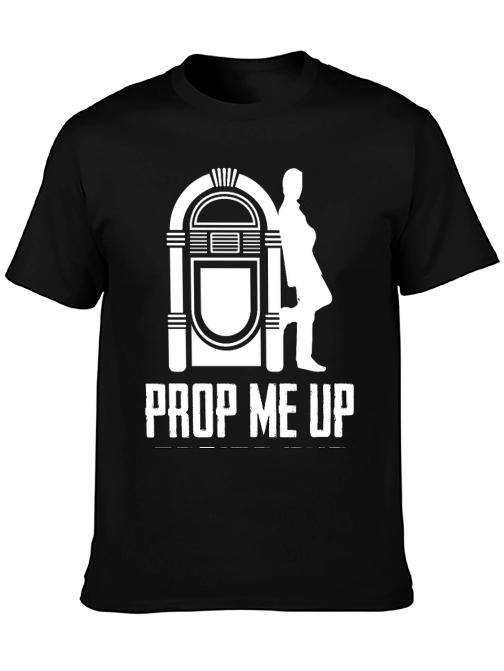 Retro Jukebox Prop Me Up T-Shirt - Black