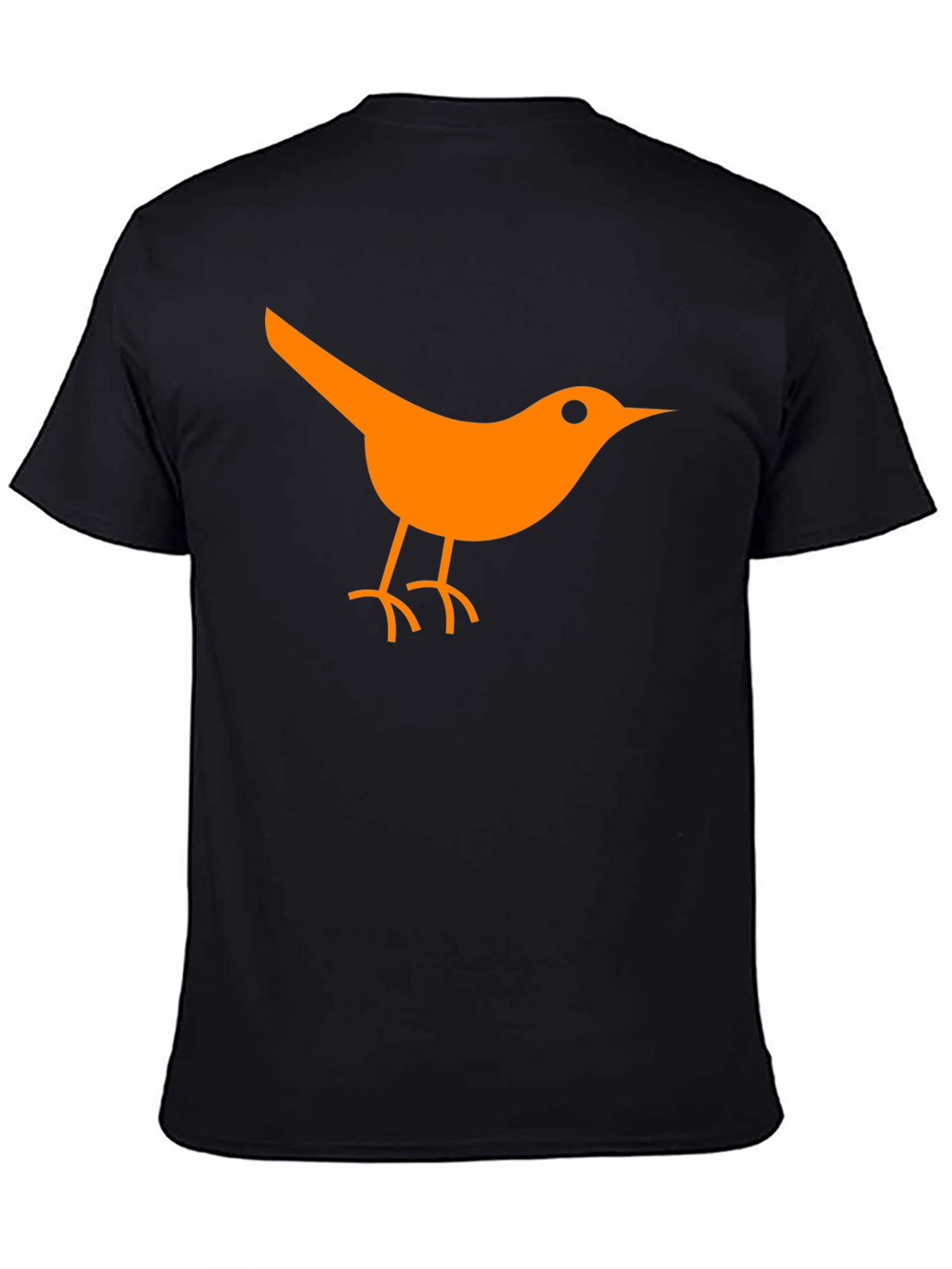 Orange Bird Graphic Tee - Casual Black T-Shirt