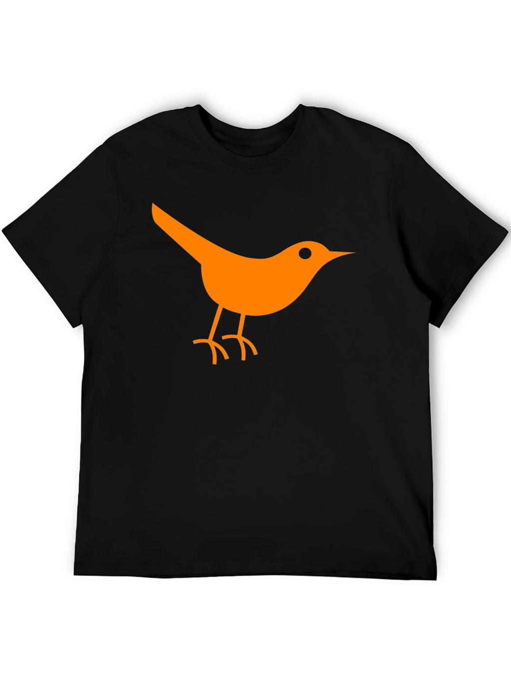 Orange Bird Graphic Tee - Casual Black T-Shirt