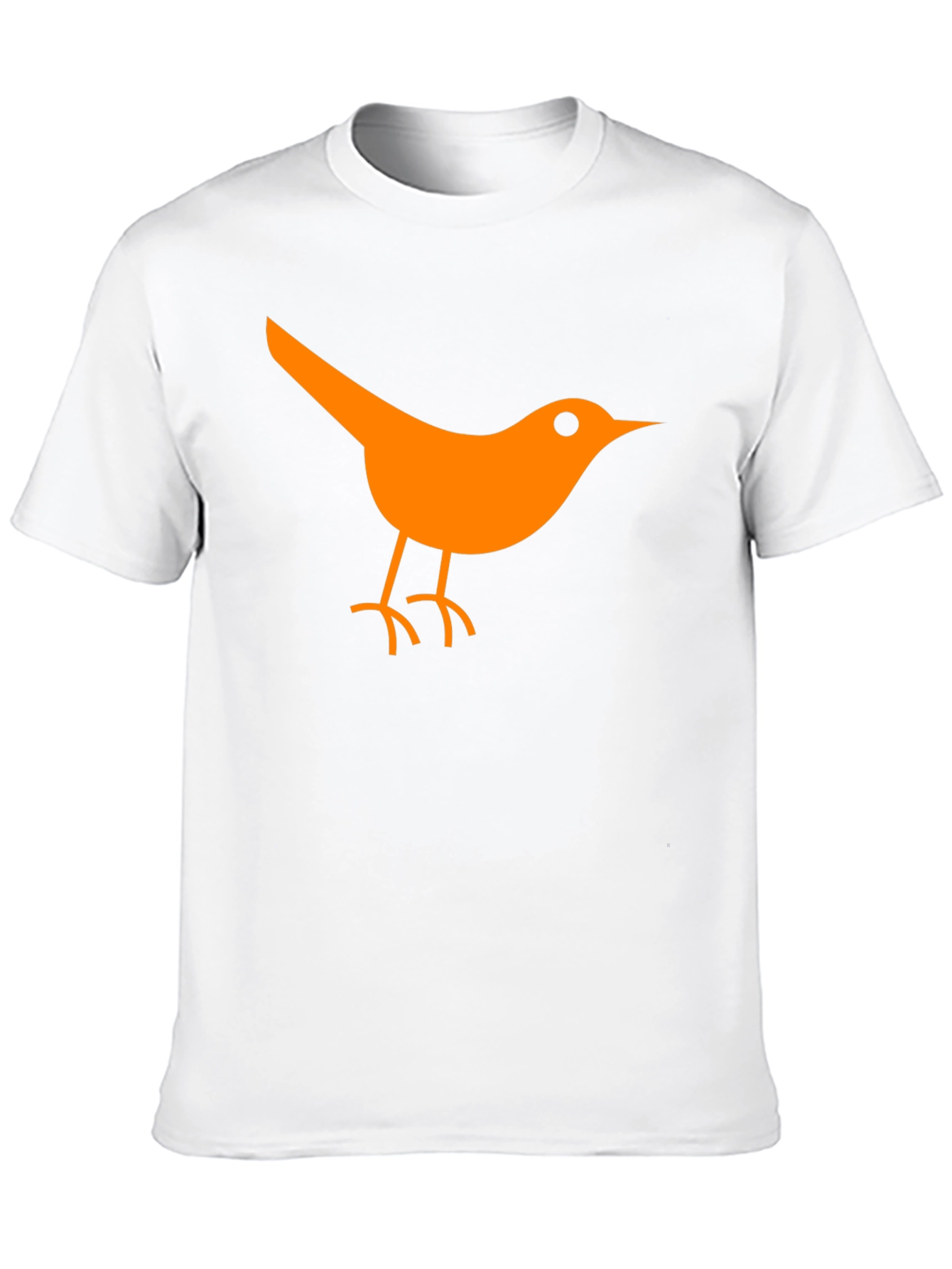 Orange Bird Graphic Tee - Casual Black T-Shirt
