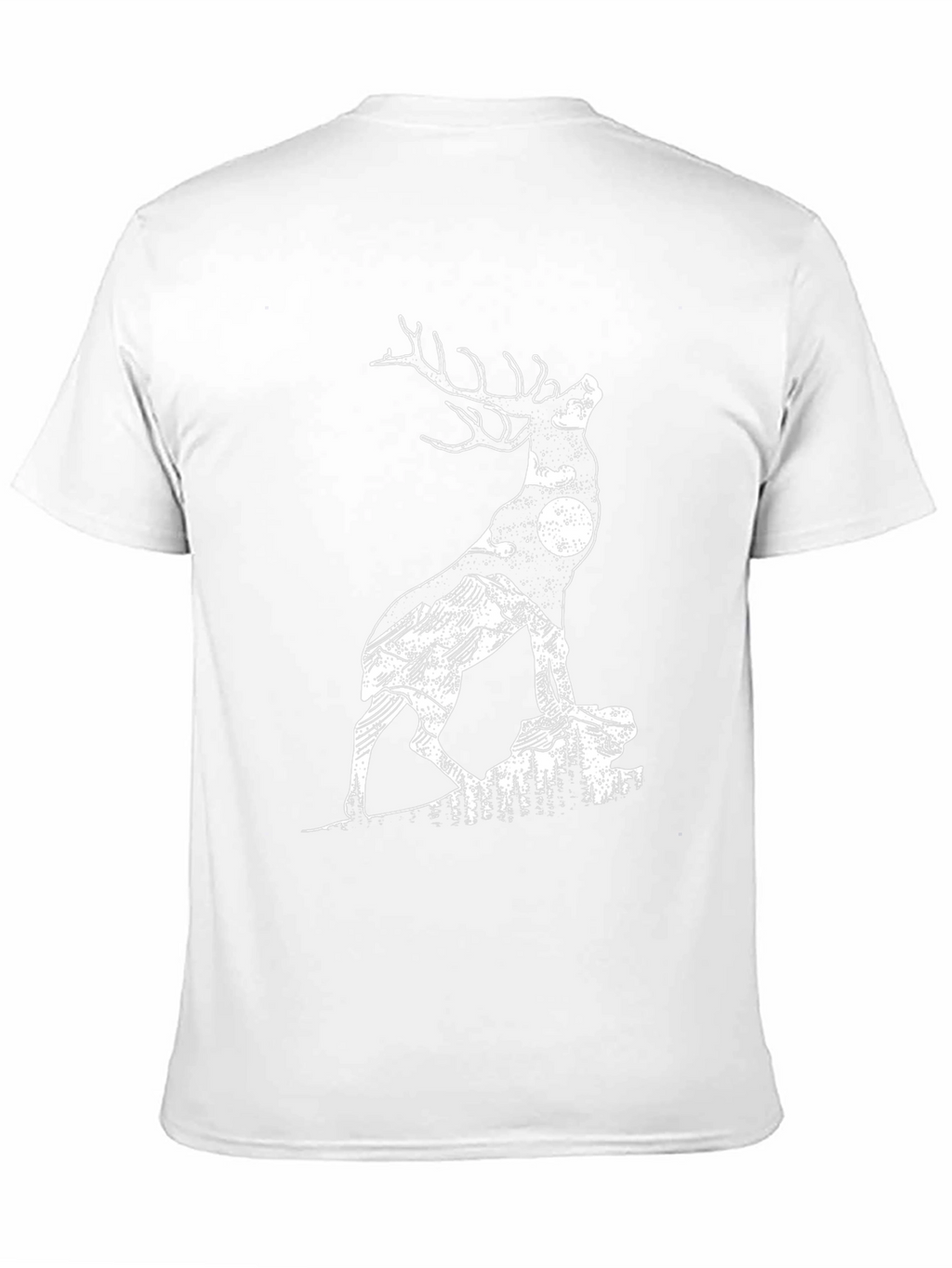 Deer Silhouette Graphic Tee - Nature Inspired Mens T-Shirt