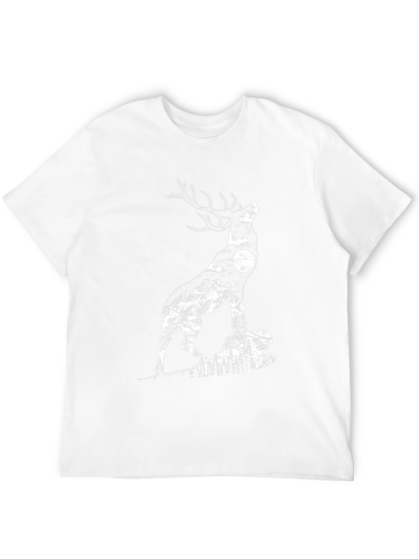 Deer Silhouette Graphic Tee - Nature Inspired Mens T-Shirt
