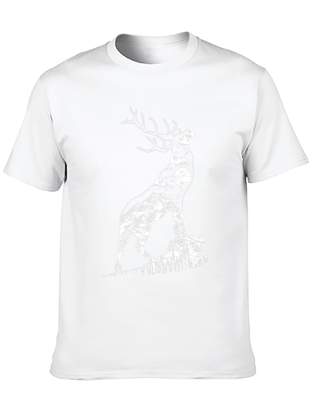 Deer Silhouette Graphic Tee - Nature Inspired Mens T-Shirt