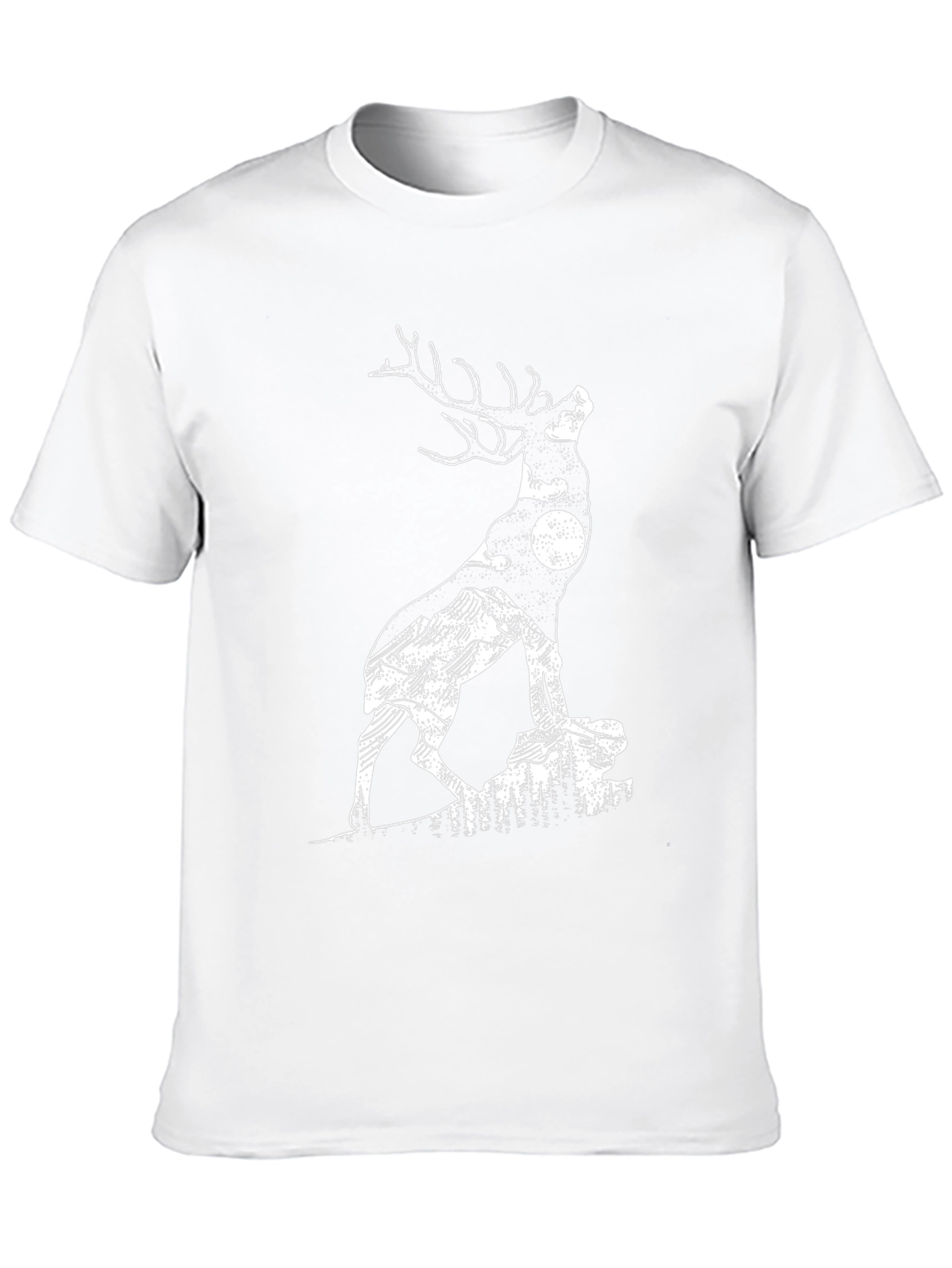 Deer Silhouette Graphic Tee - Nature Inspired Mens T-Shirt