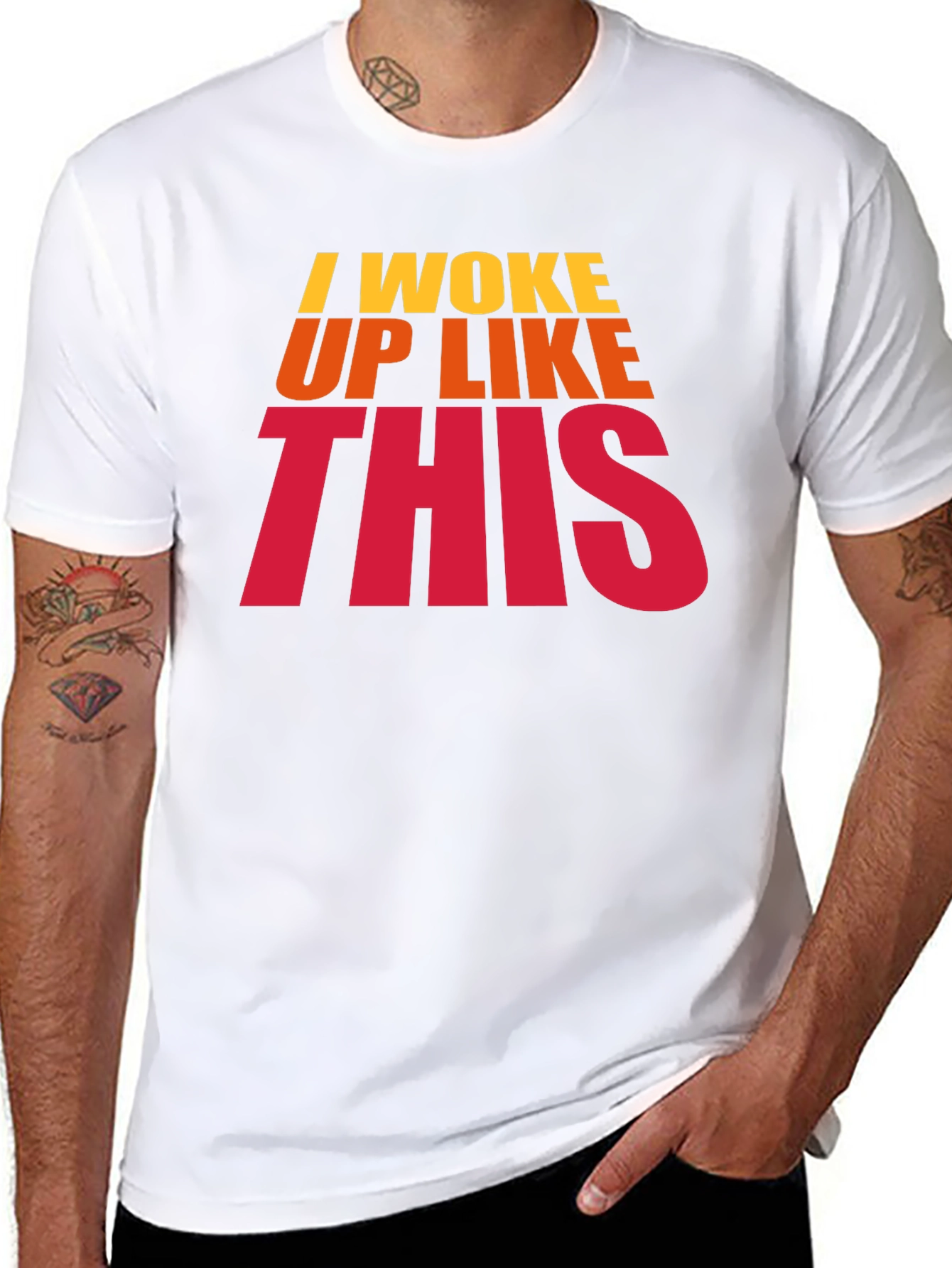 I Woke Up Like This Black Graphic T-Shirt