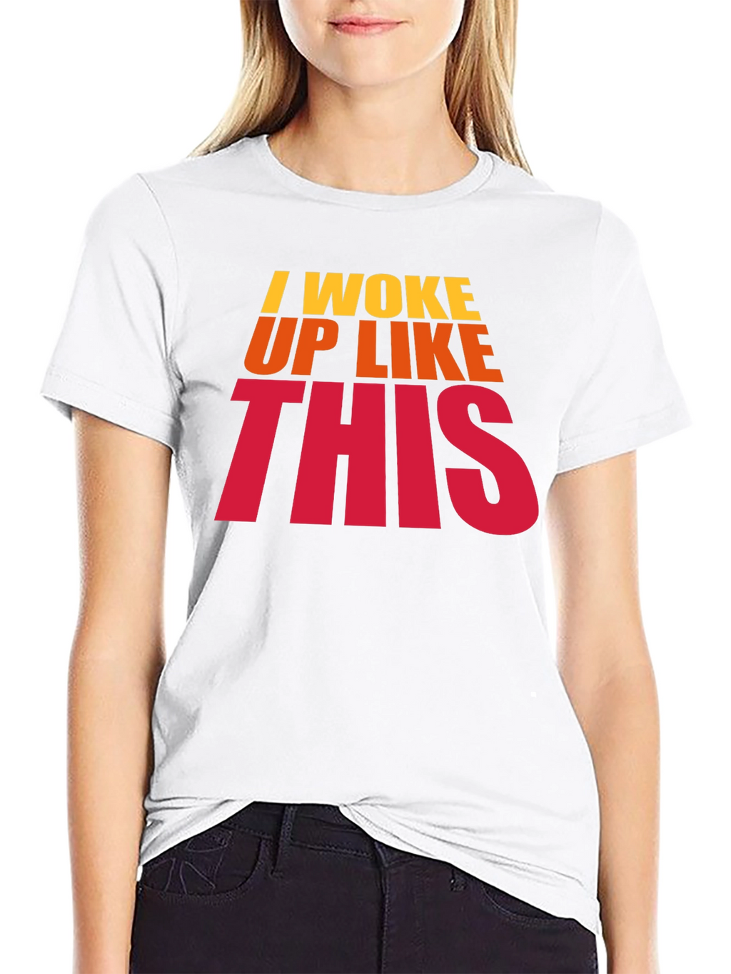 I Woke Up Like This Black Graphic T-Shirt