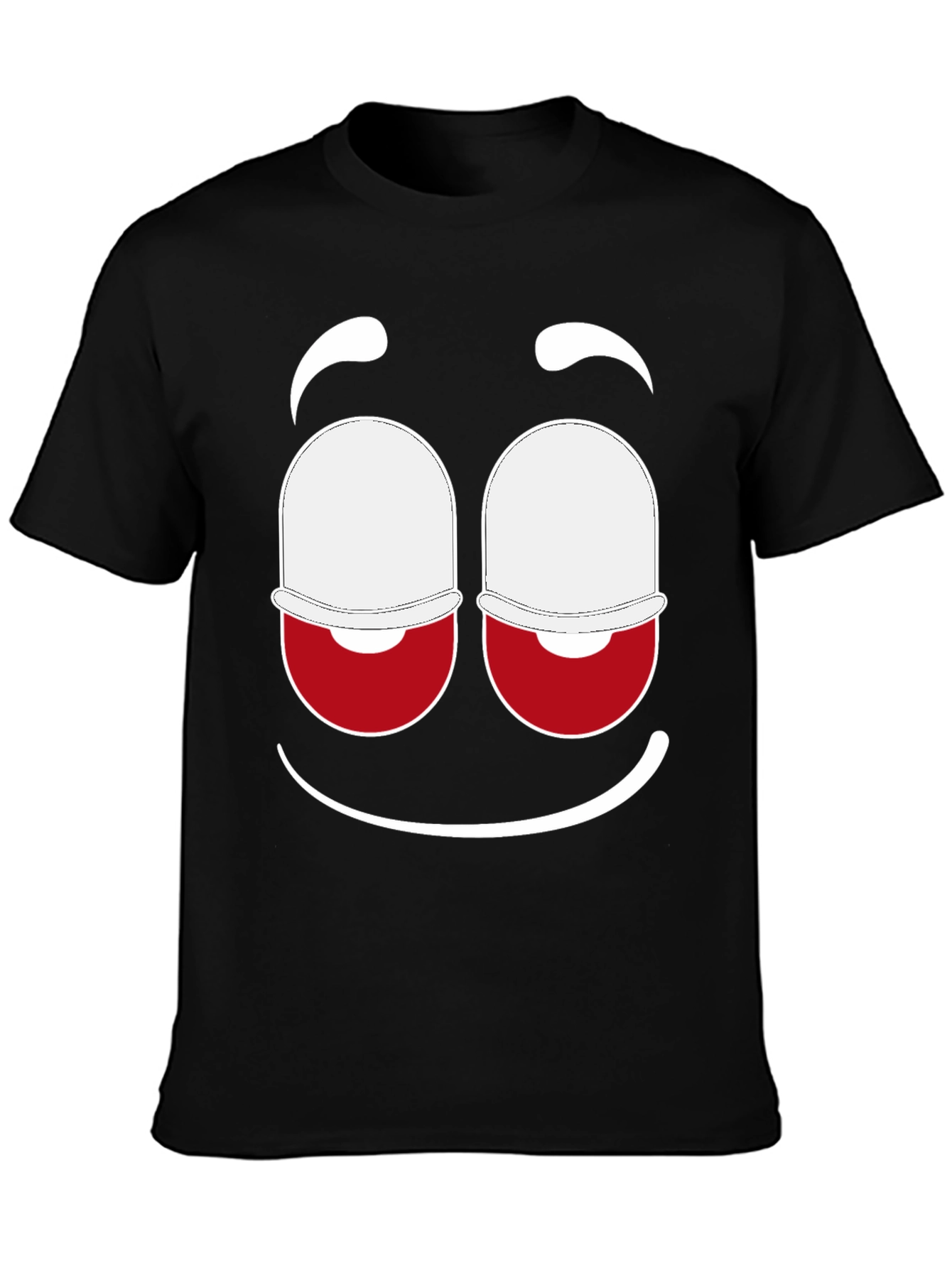 Funny Face Graphic Tee - Black Cotton Blend