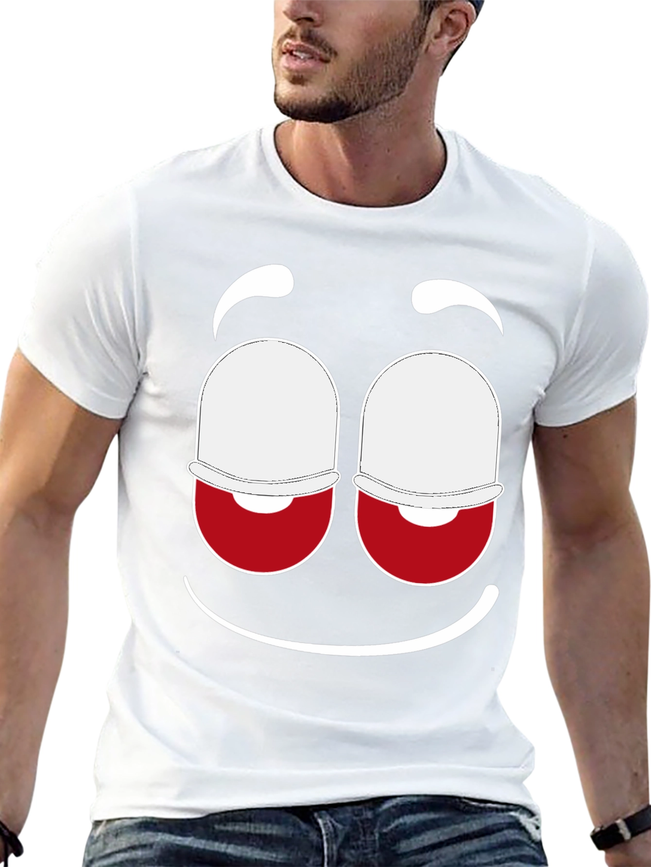 Funny Face Graphic Tee - Black Cotton Blend