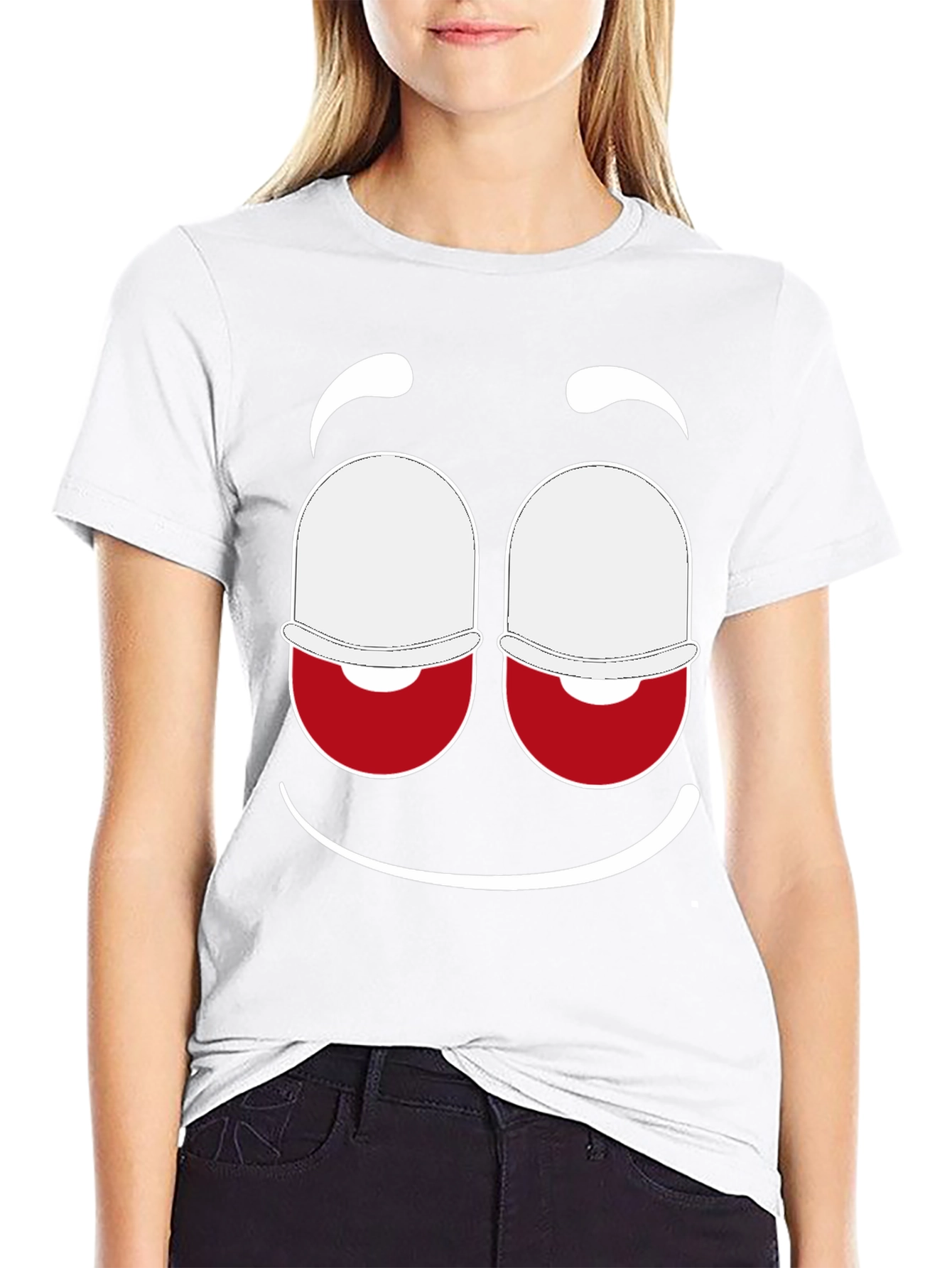 Funny Face Graphic Tee - Black Cotton Blend