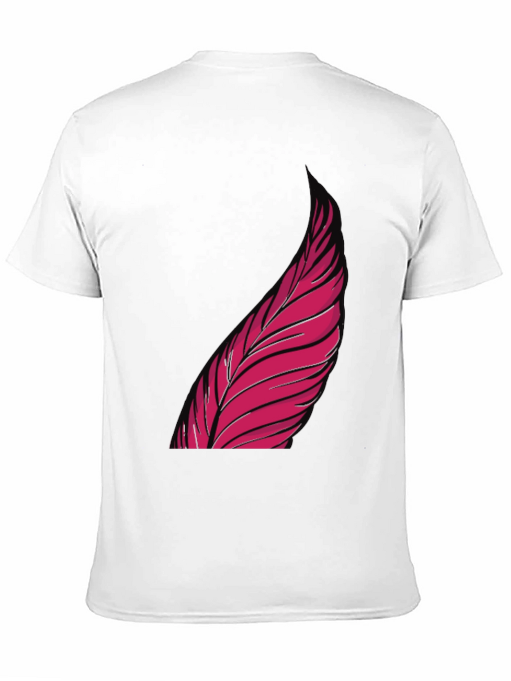 Mens Black Graphic Tee - Pink Feather Design