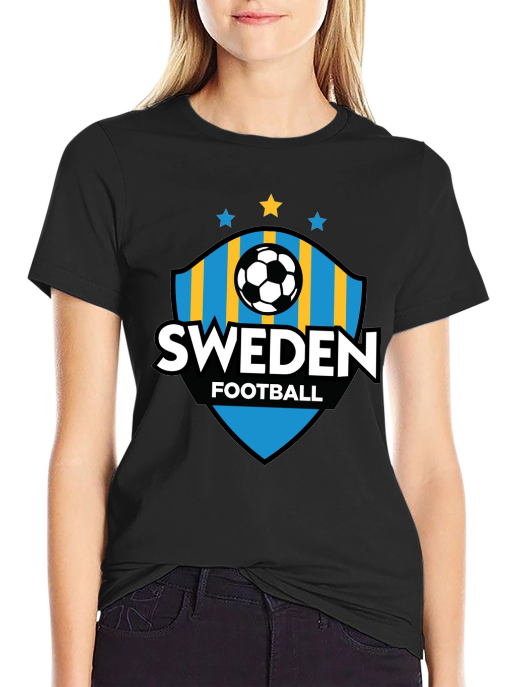 Sweden Football T-Shirt - Black Jersey