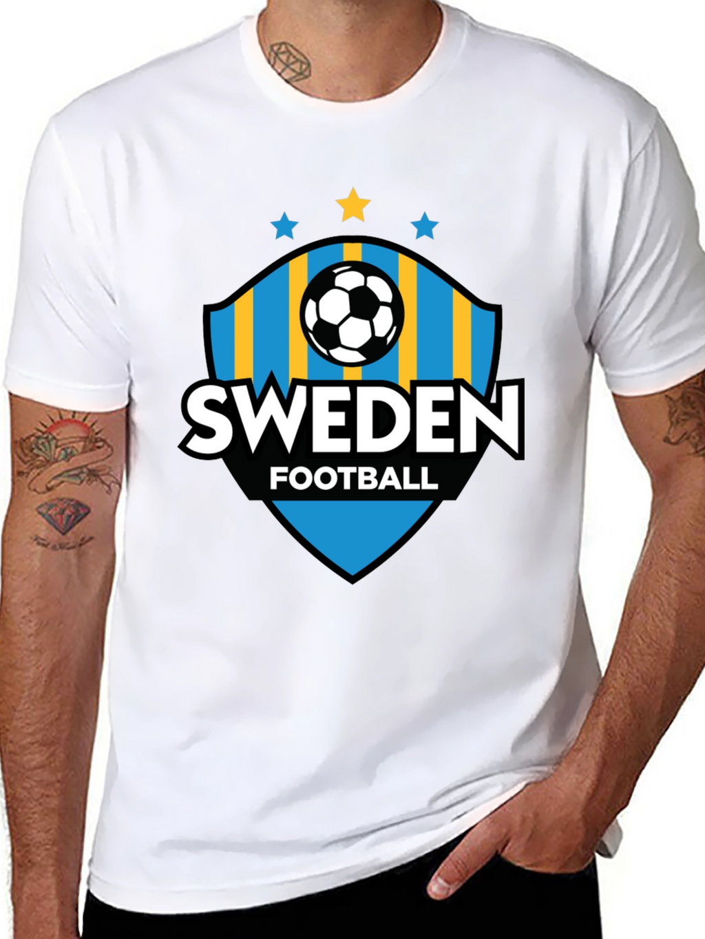 Sweden Football T-Shirt - Black Jersey
