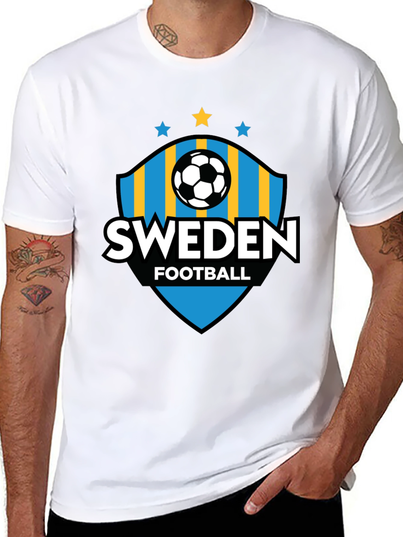 Sweden Football T-Shirt - Black Jersey