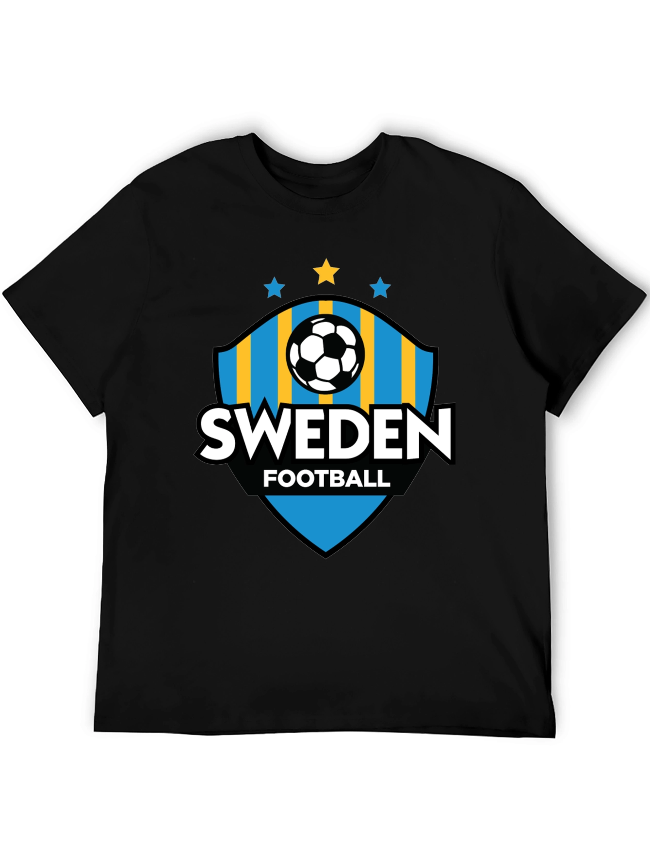 Sweden Football T-Shirt - Black Jersey