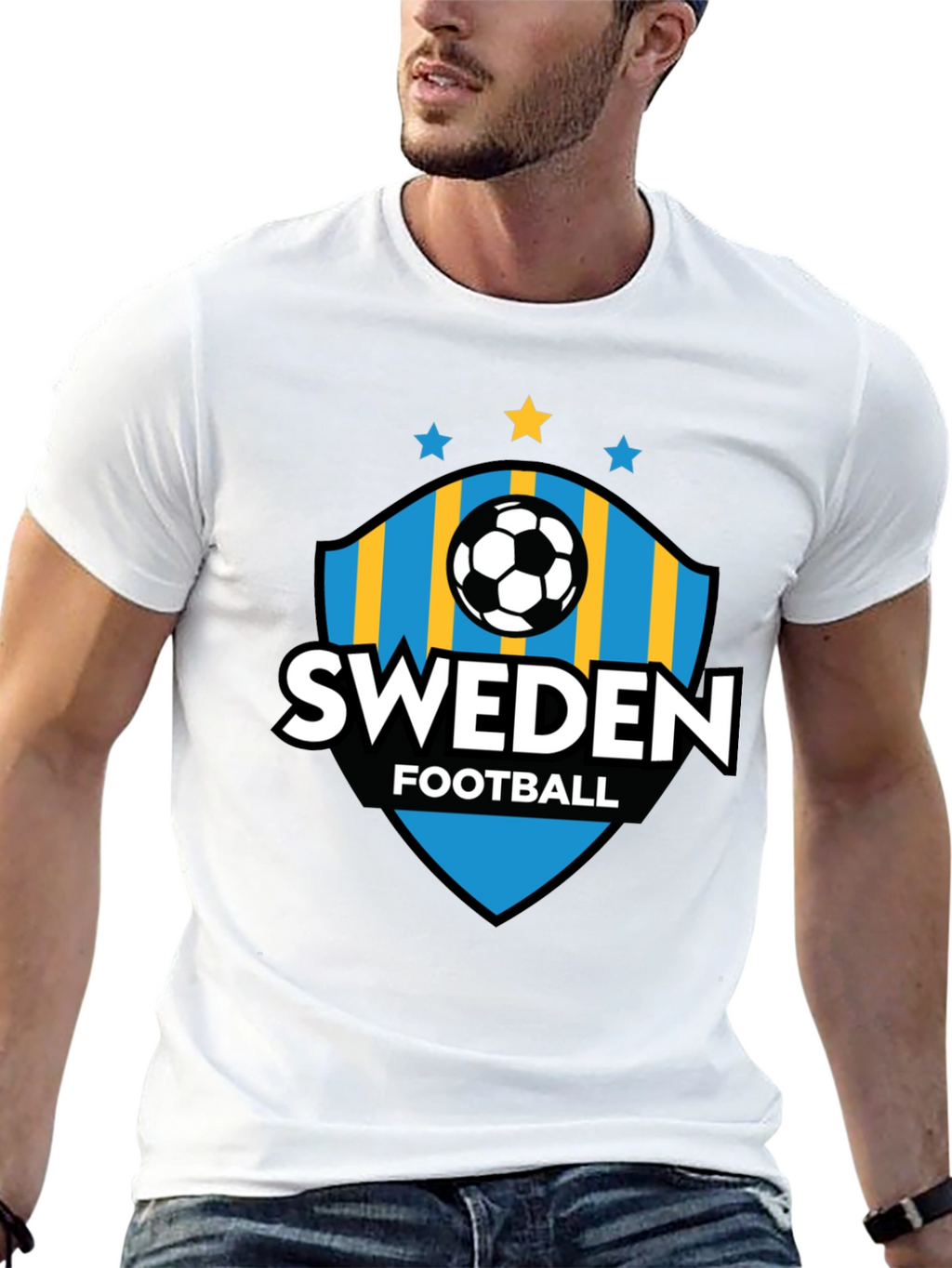 Sweden Football T-Shirt - Black Jersey