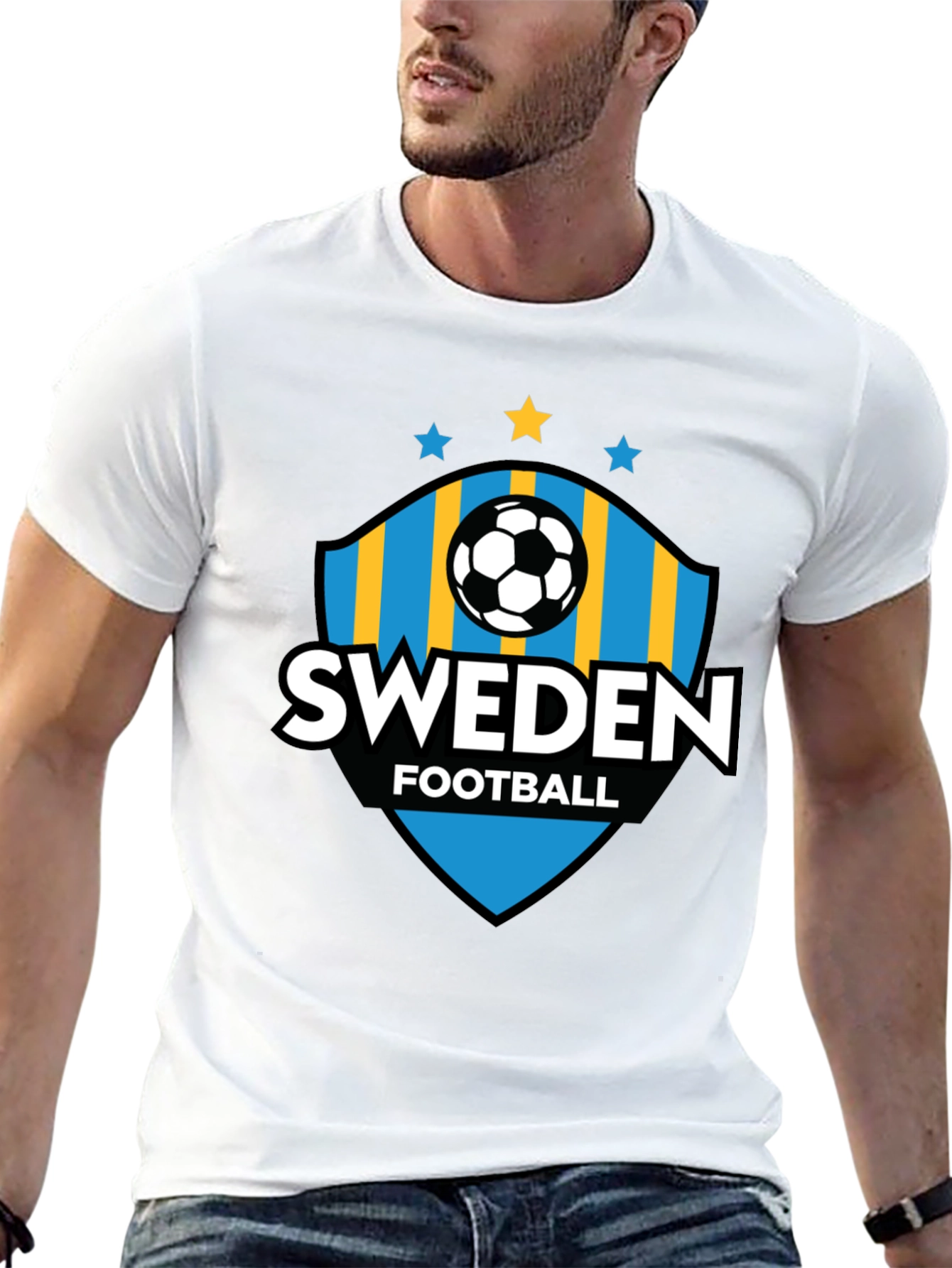 Sweden Football T-Shirt - Black Jersey