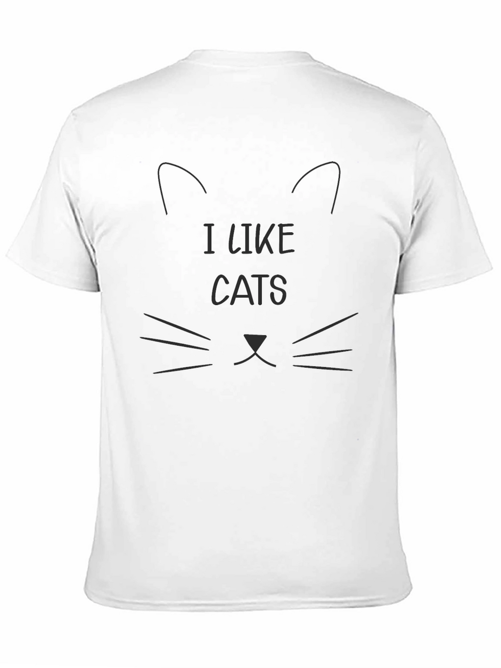 I Like Cats Graphic Tee - Black Cotton T-Shirt