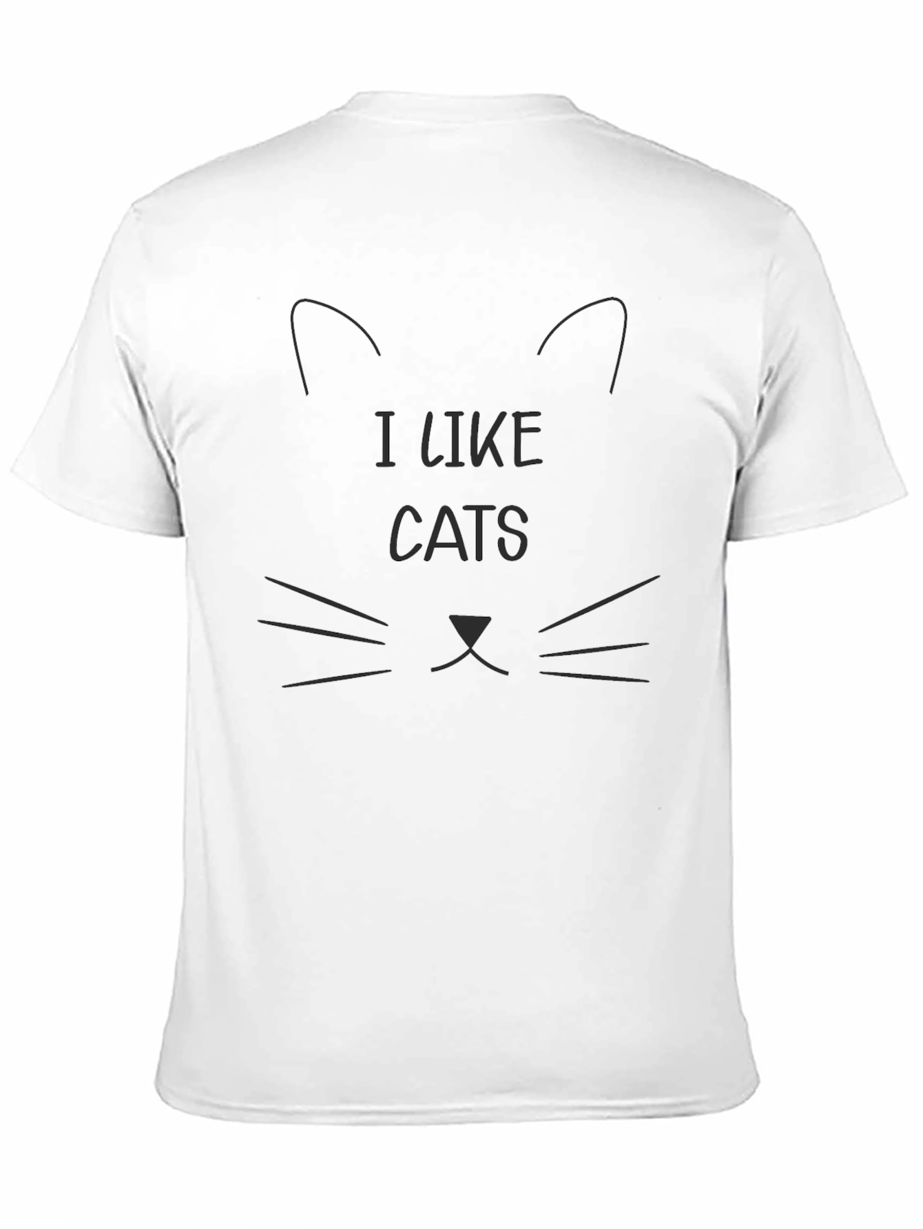 I Like Cats Graphic Tee - Black Cotton T-Shirt