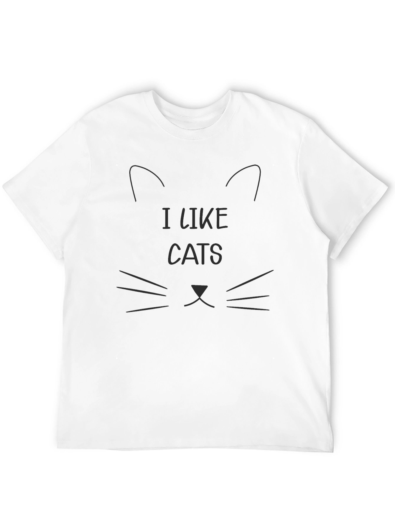 I Like Cats Graphic Tee - Black Cotton T-Shirt