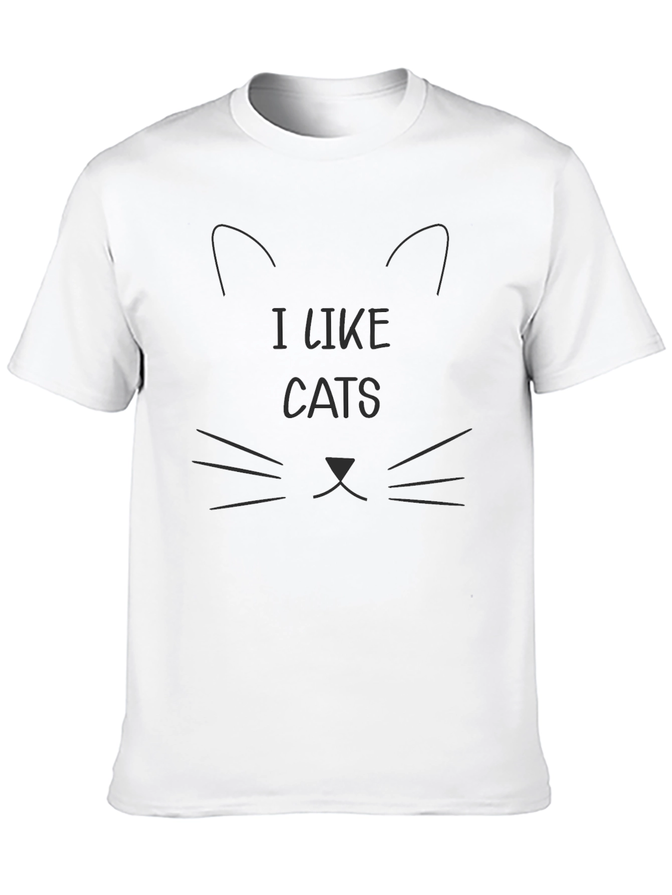 I Like Cats Graphic Tee - Black Cotton T-Shirt