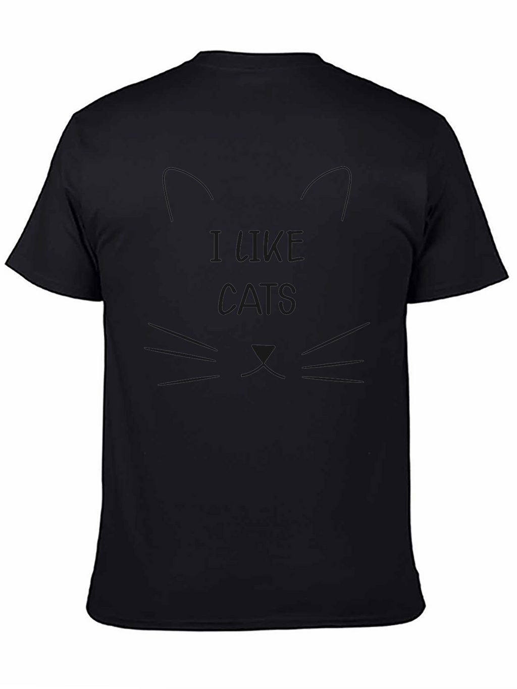 I Like Cats Graphic Tee - Black Cotton T-Shirt