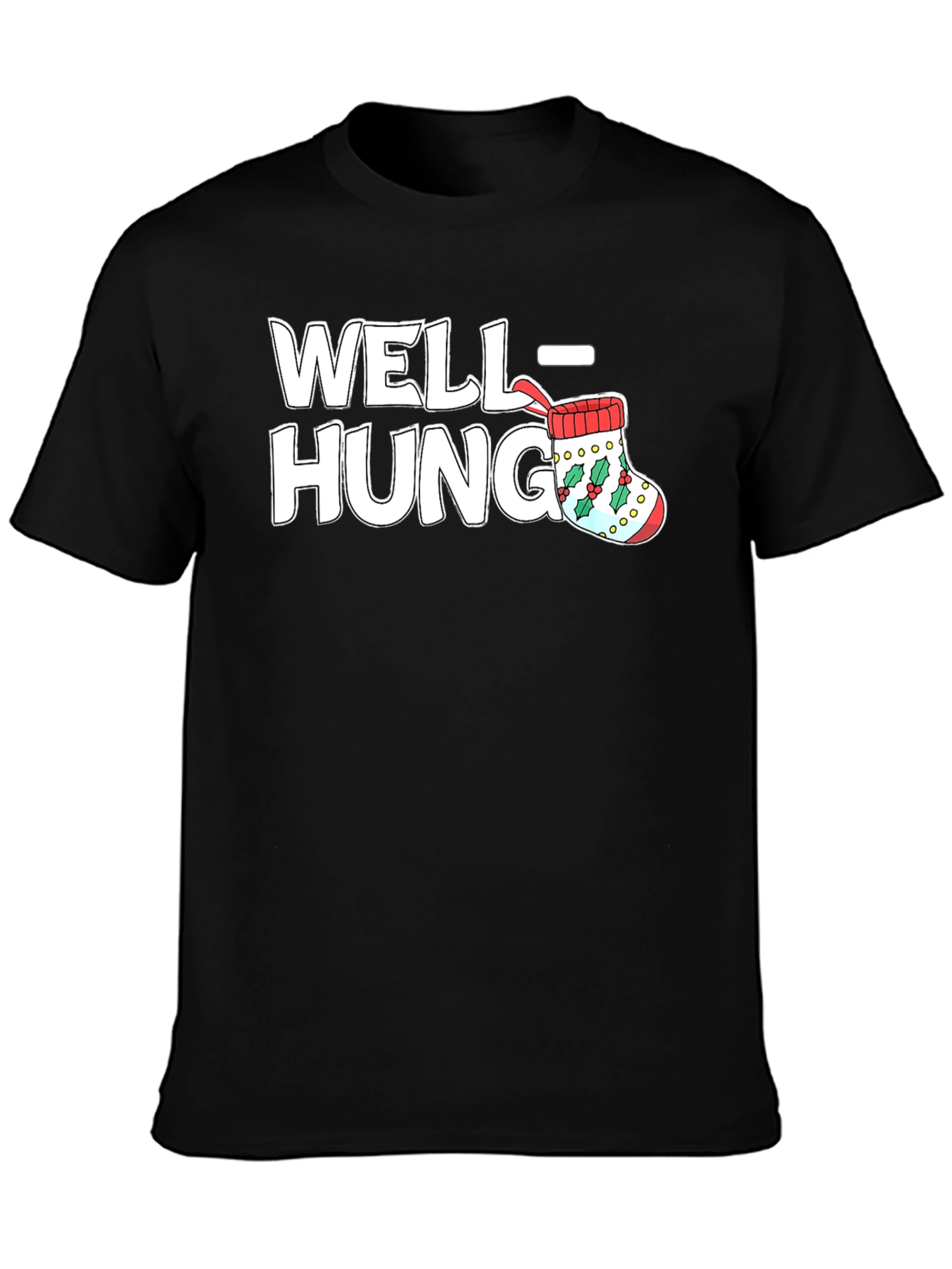 Well Hung Stocking Christmas T-Shirt