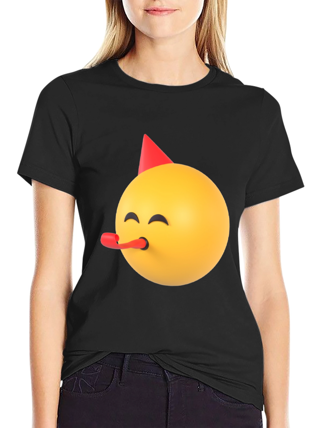 Party Emoji Black T-Shirt