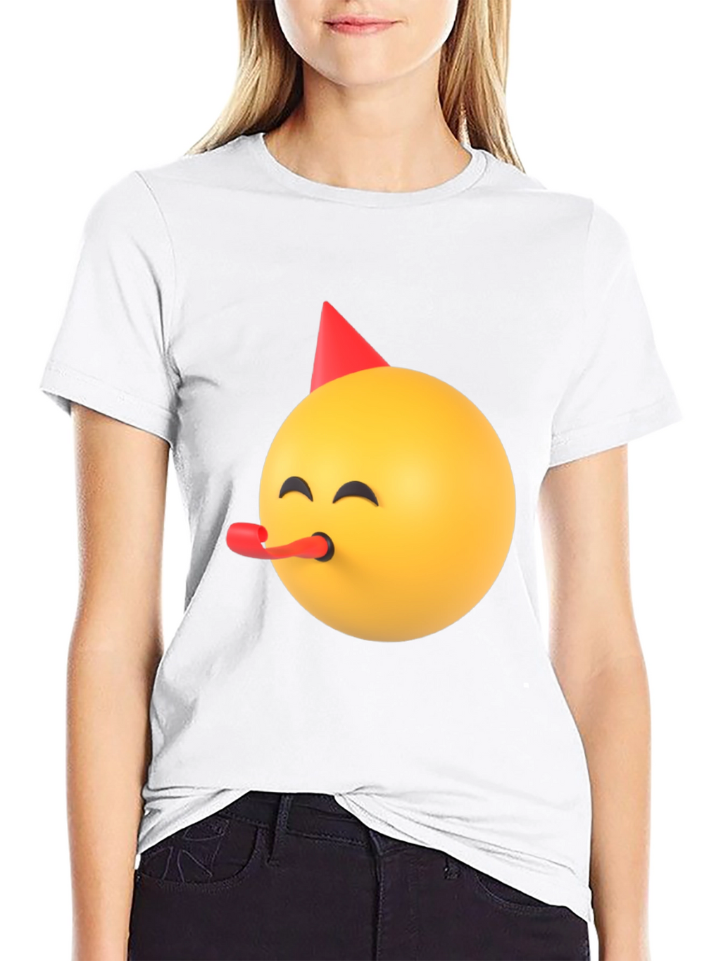 Party Emoji Black T-Shirt
