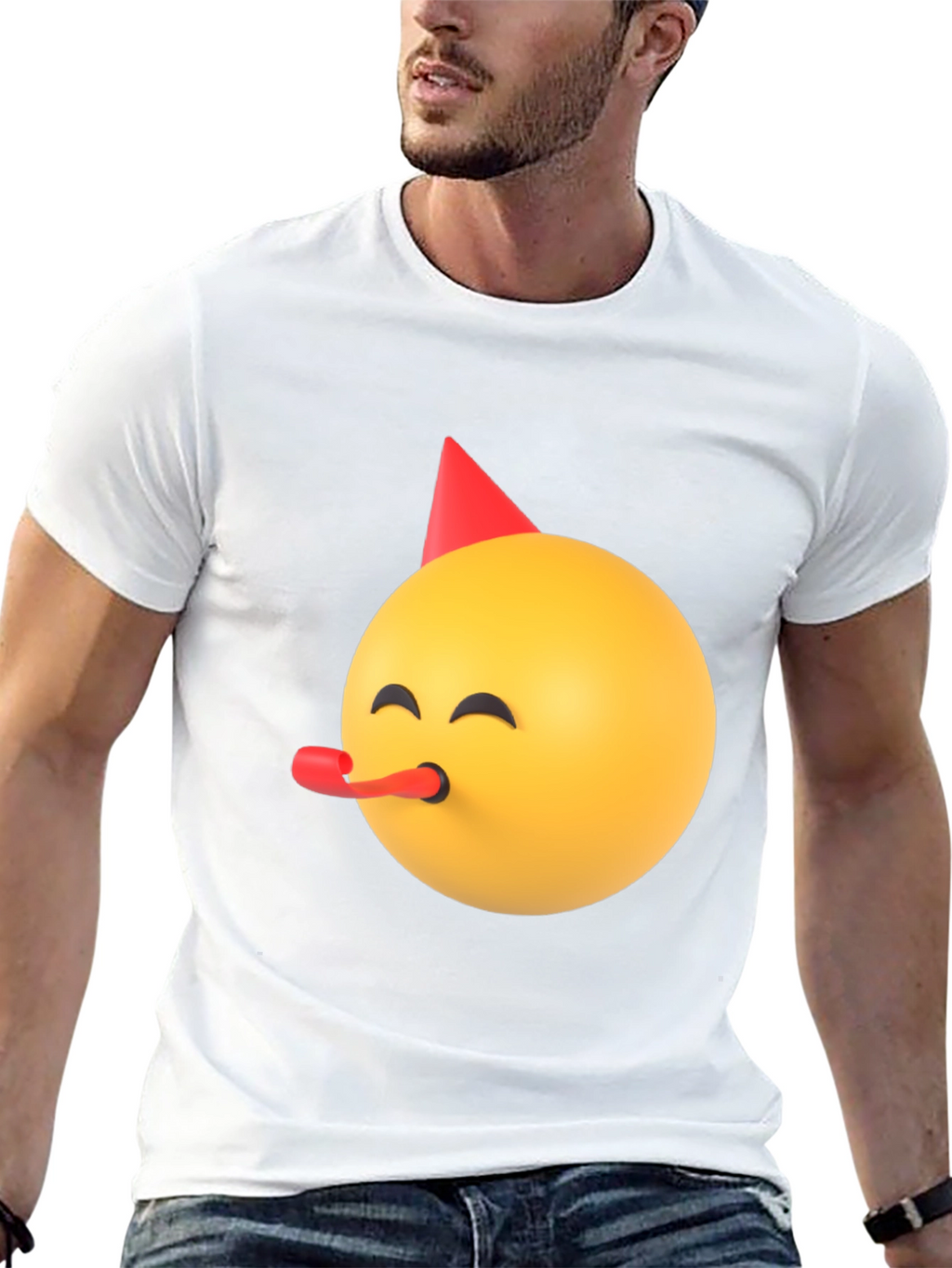 Party Emoji Black T-Shirt