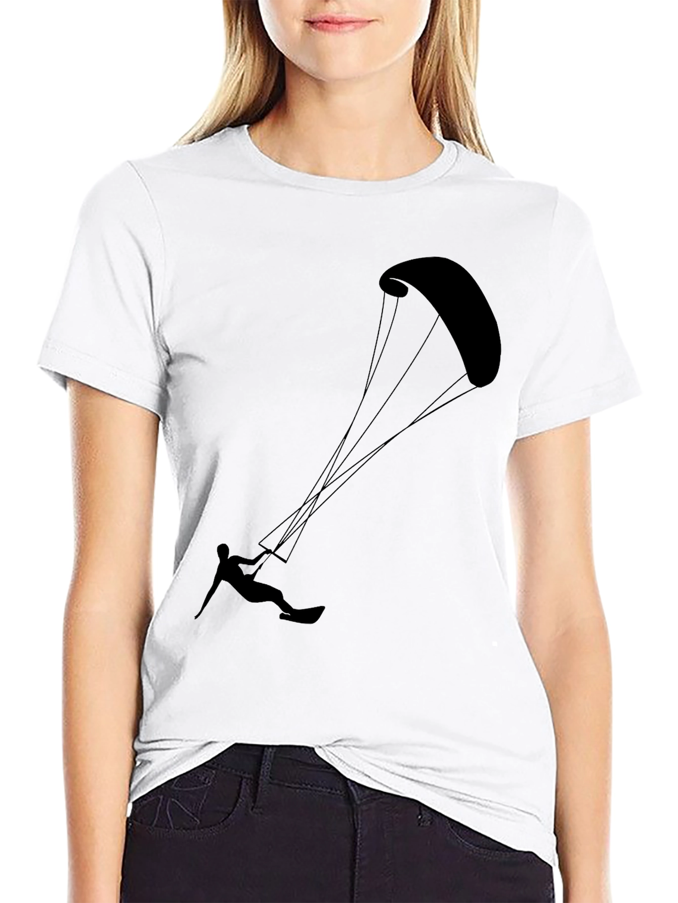 Kitesurfing Black Graphic Tee