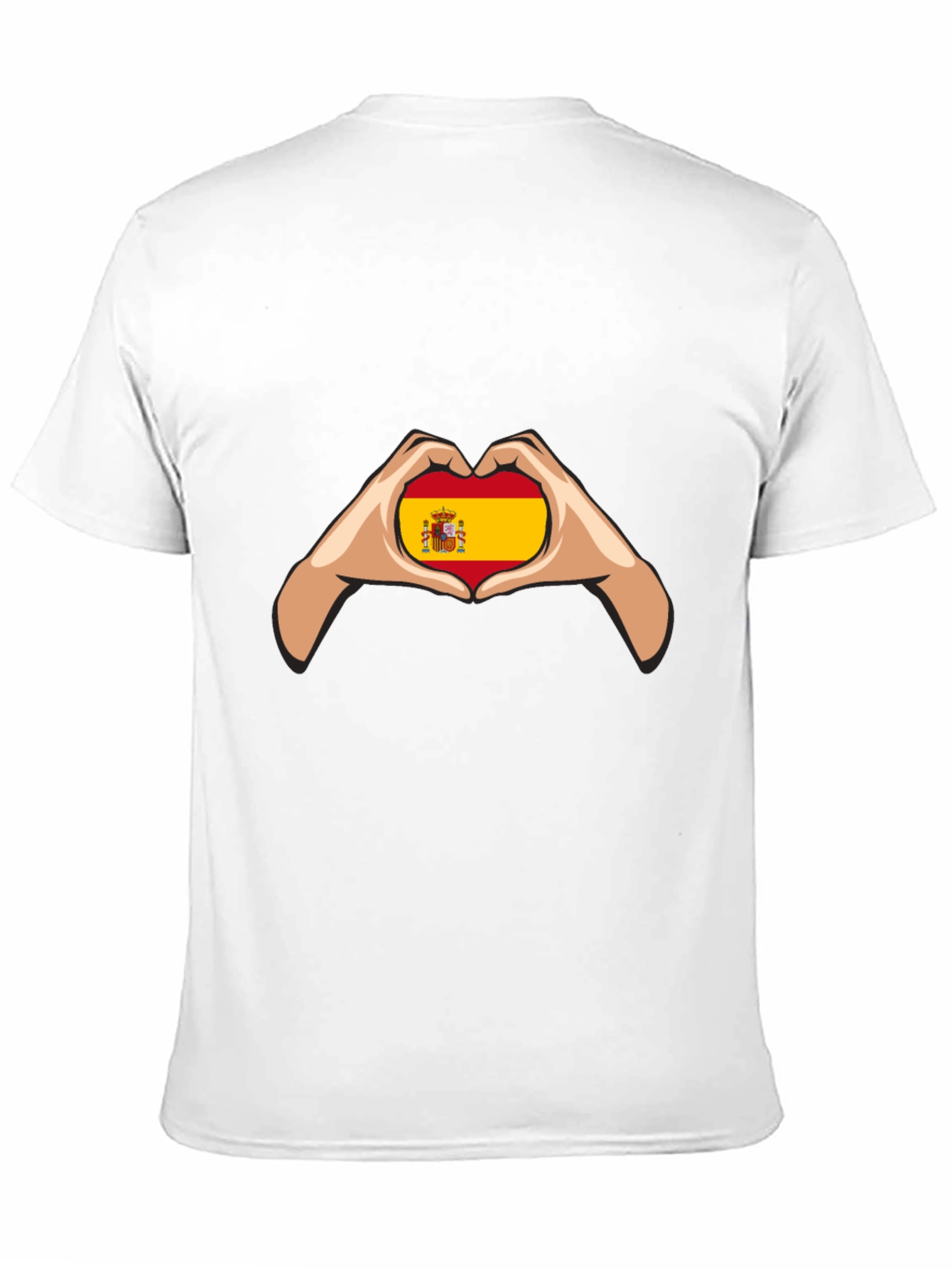 Spain Flag Heart Hands Graphic Tee