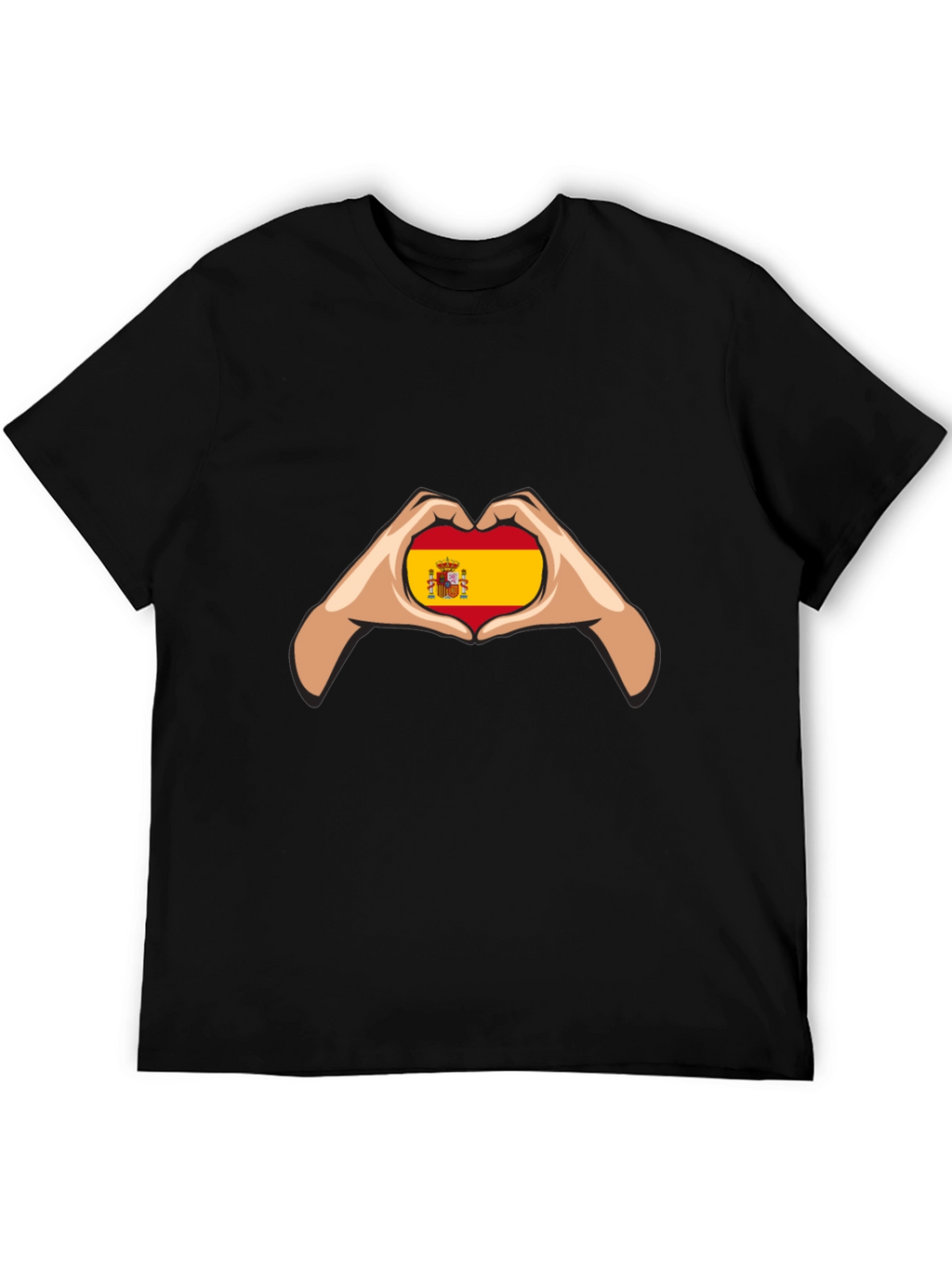 Spain Flag Heart Hands Graphic Tee