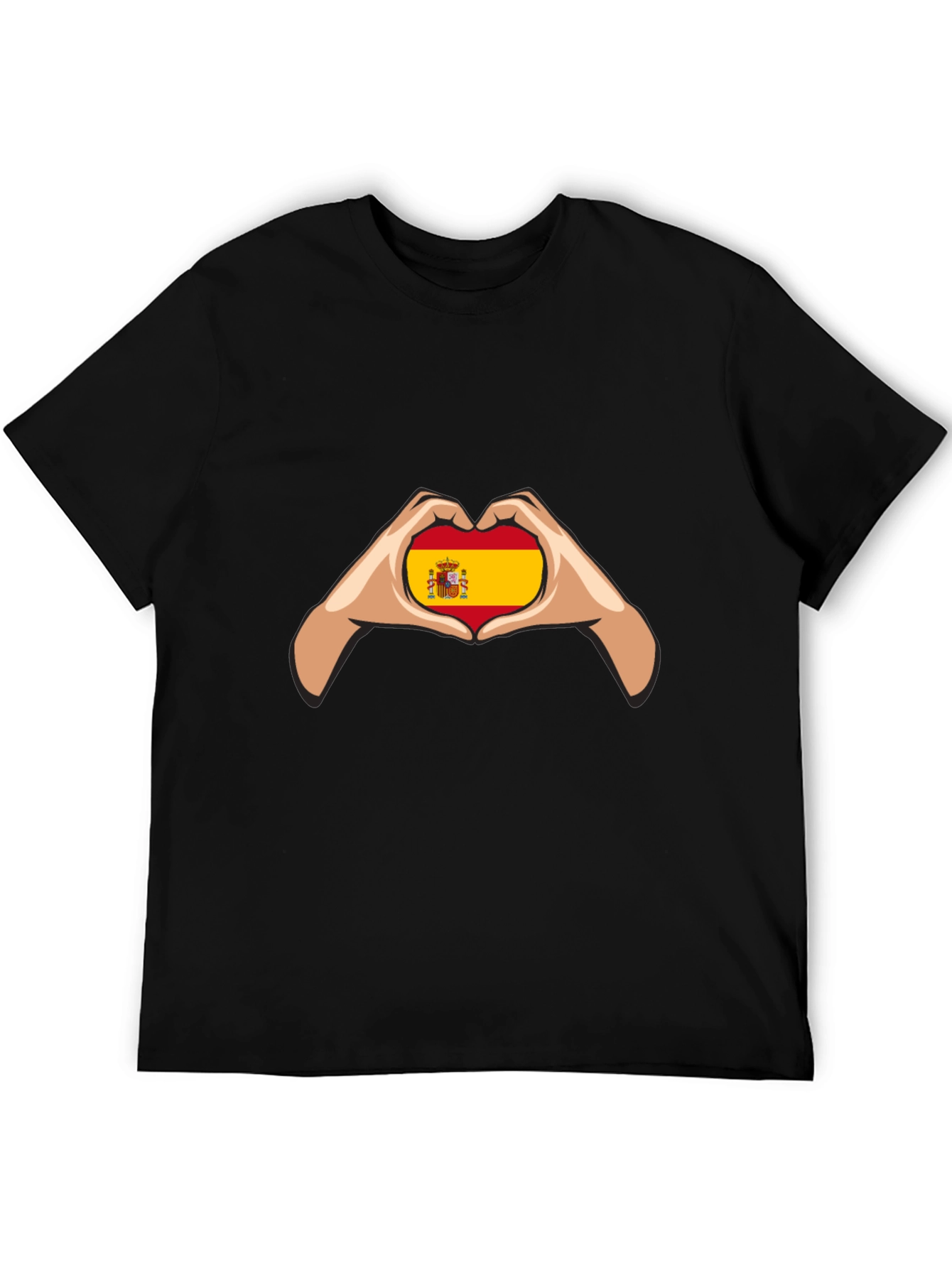 Spain Flag Heart Hands Graphic Tee