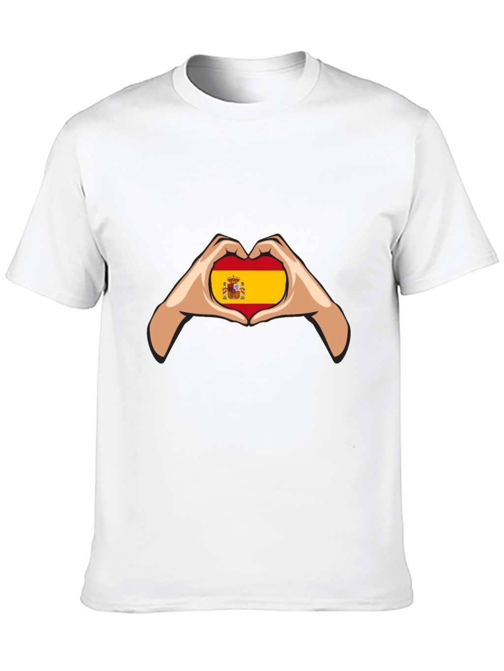 Spain Flag Heart Hands Graphic Tee