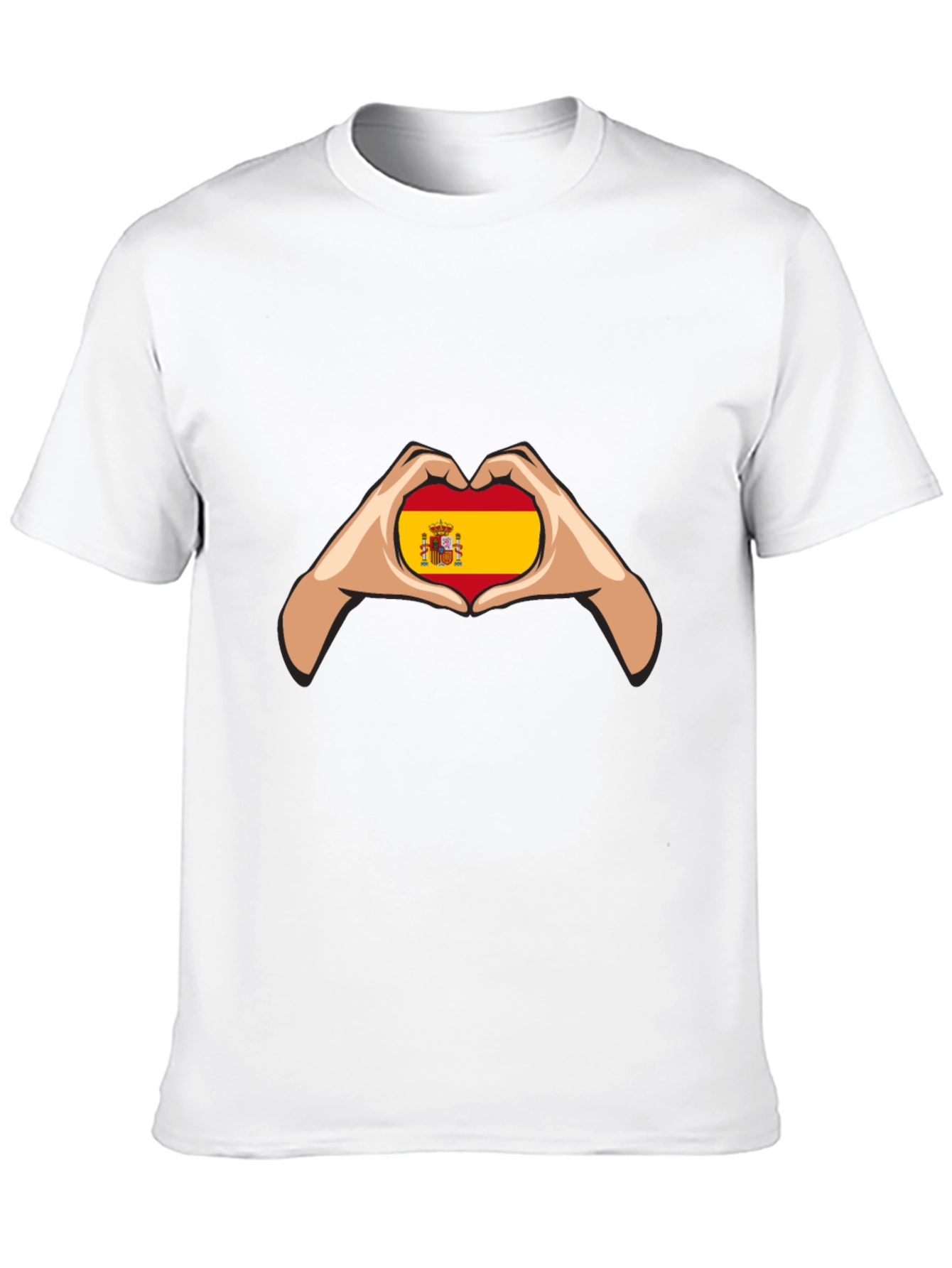 Spain Flag Heart Hands Graphic Tee