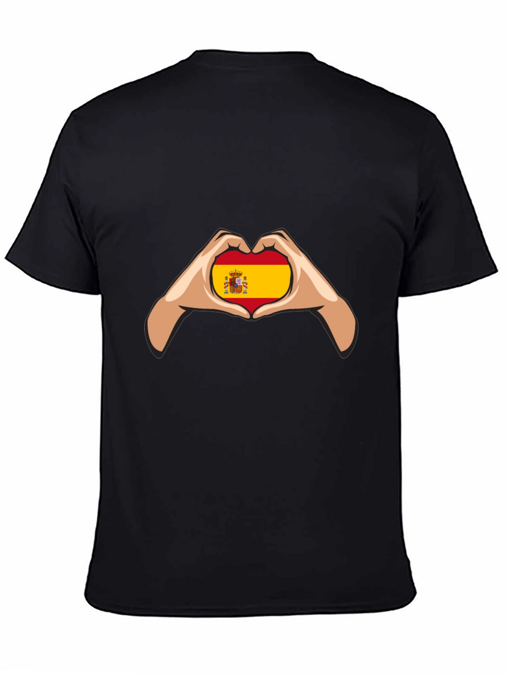 Spain Flag Heart Hands Graphic Tee