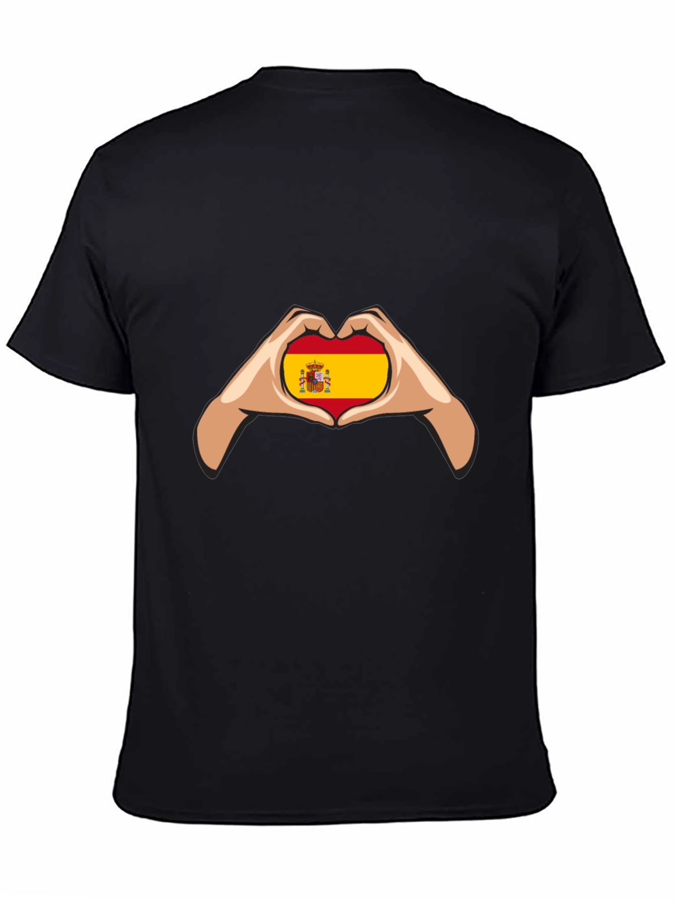 Spain Flag Heart Hands Graphic Tee