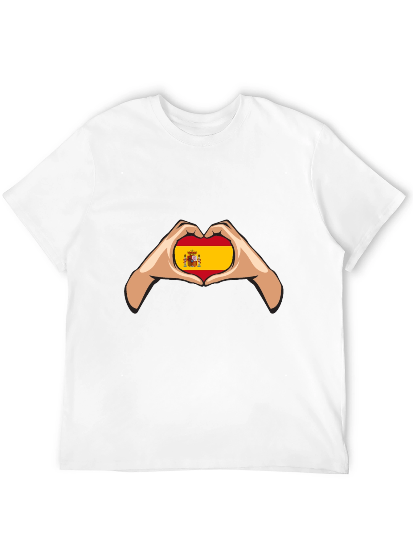 Spain Flag Heart Hands Graphic Tee