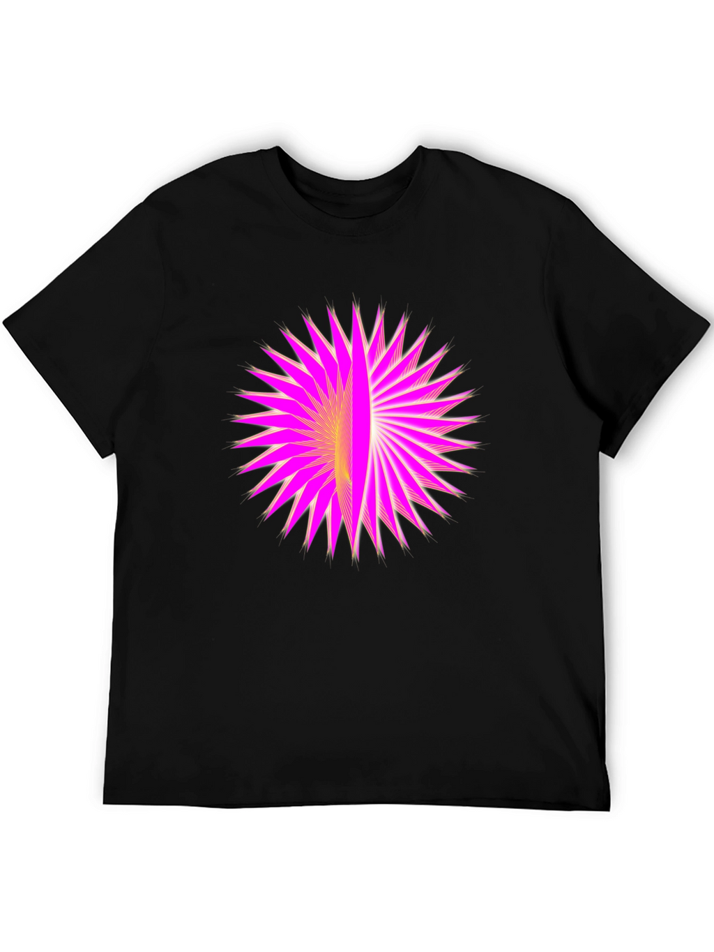 Geometric Burst Graphic Black T-Shirt